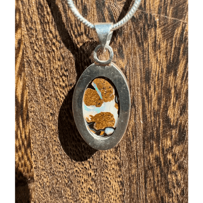 'Natural Wonders' ~ Handcrafted 8.8ct Solid Queensland Boulder Opal 925 Sterling Silver Pendant Necklace