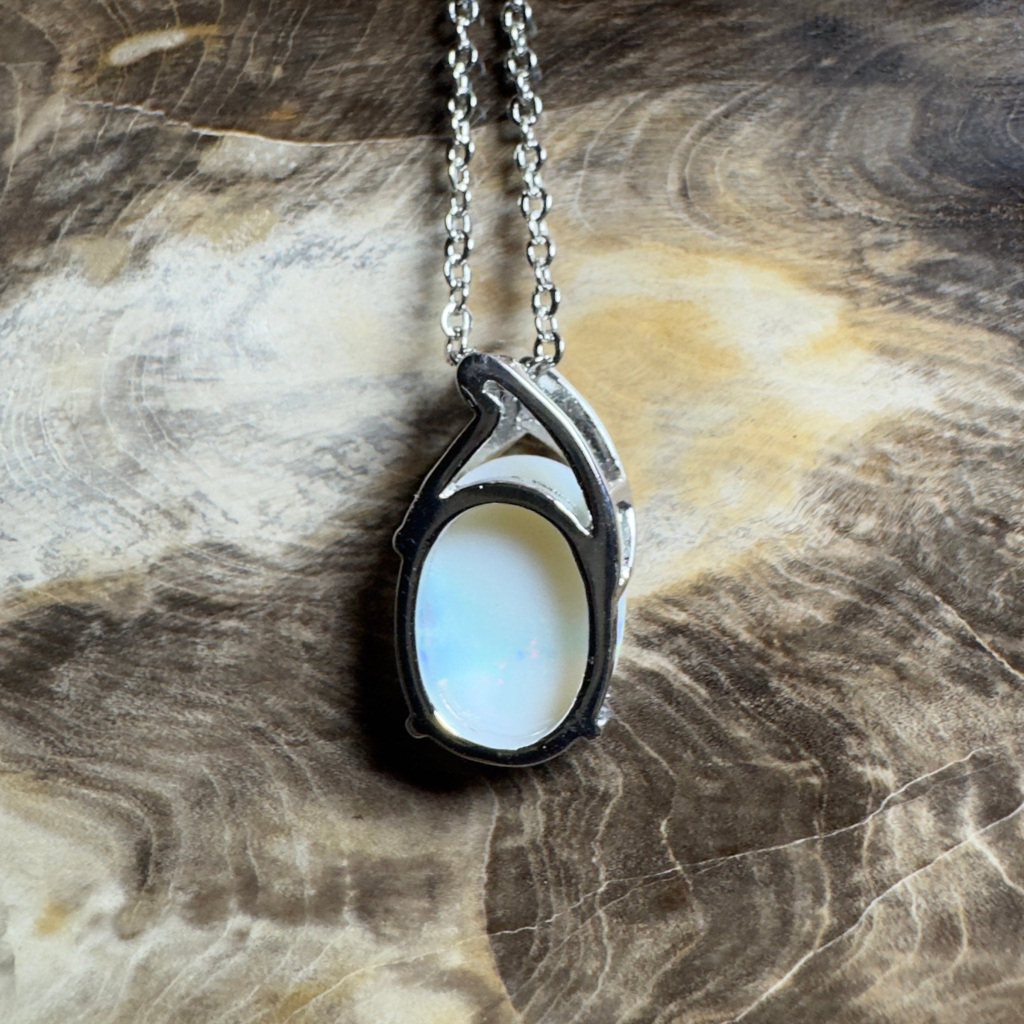 Ningaloo Reef Glow ~3ct Coober Pedy Opal 925 Silver Pendant