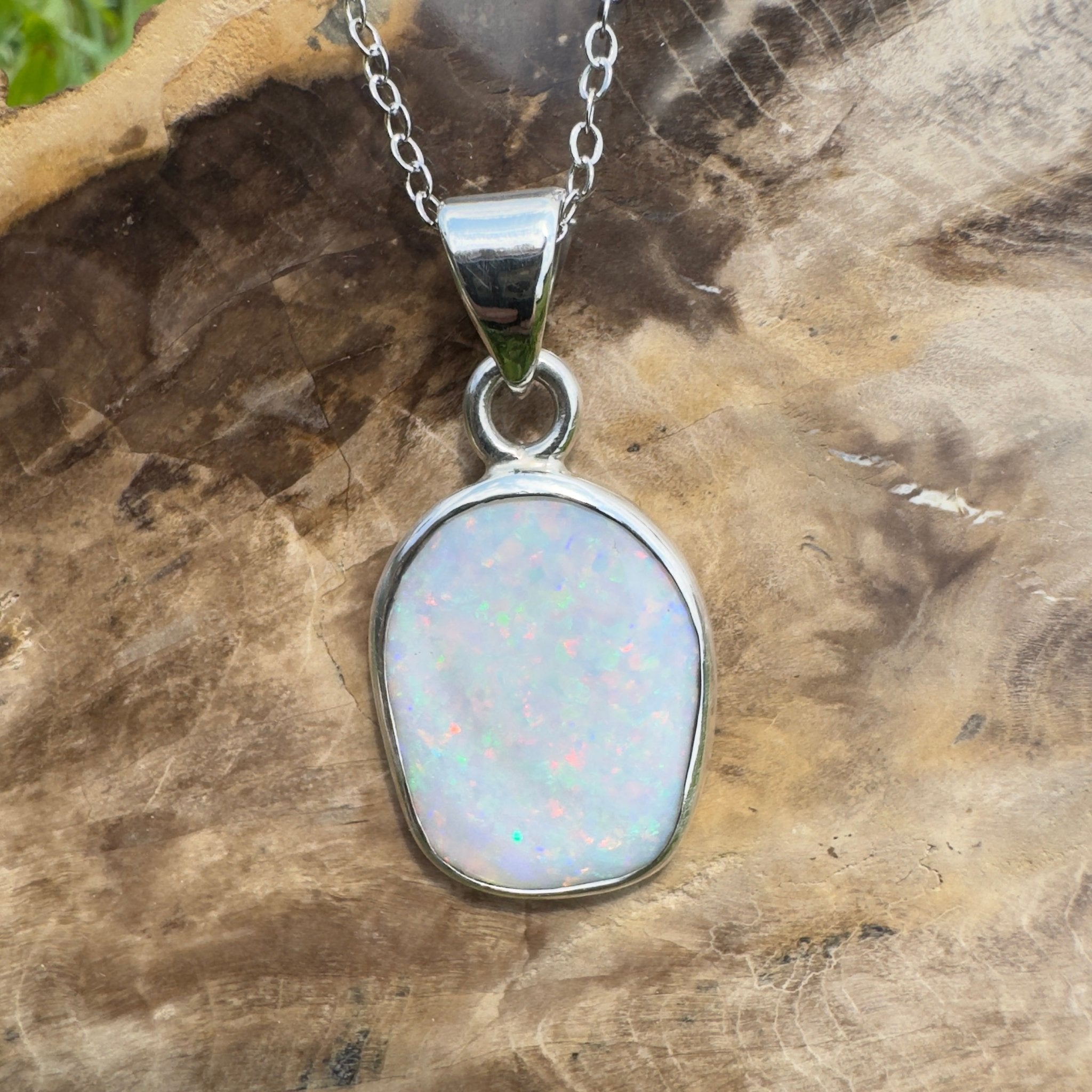 Noosa Moon ~ 4.5ct Lightning Ridge Opal 925 Silver Pendant