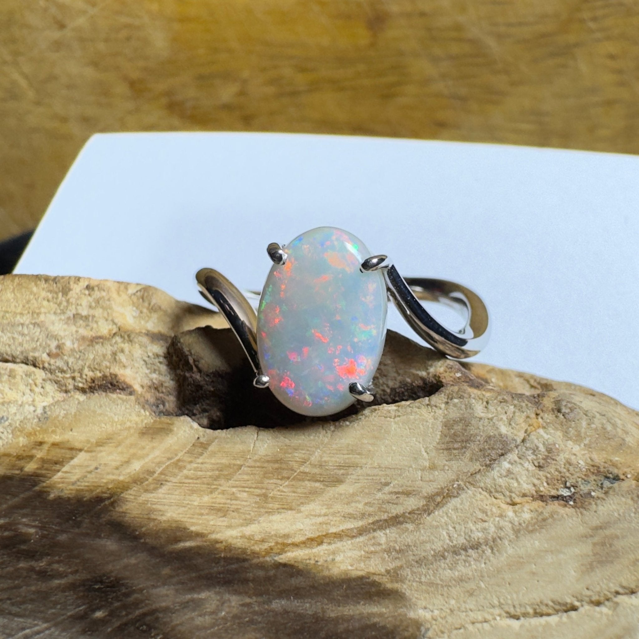 Noosa Sunset - 2ct Solid Coober Pedy Opal 925 Silver Ring