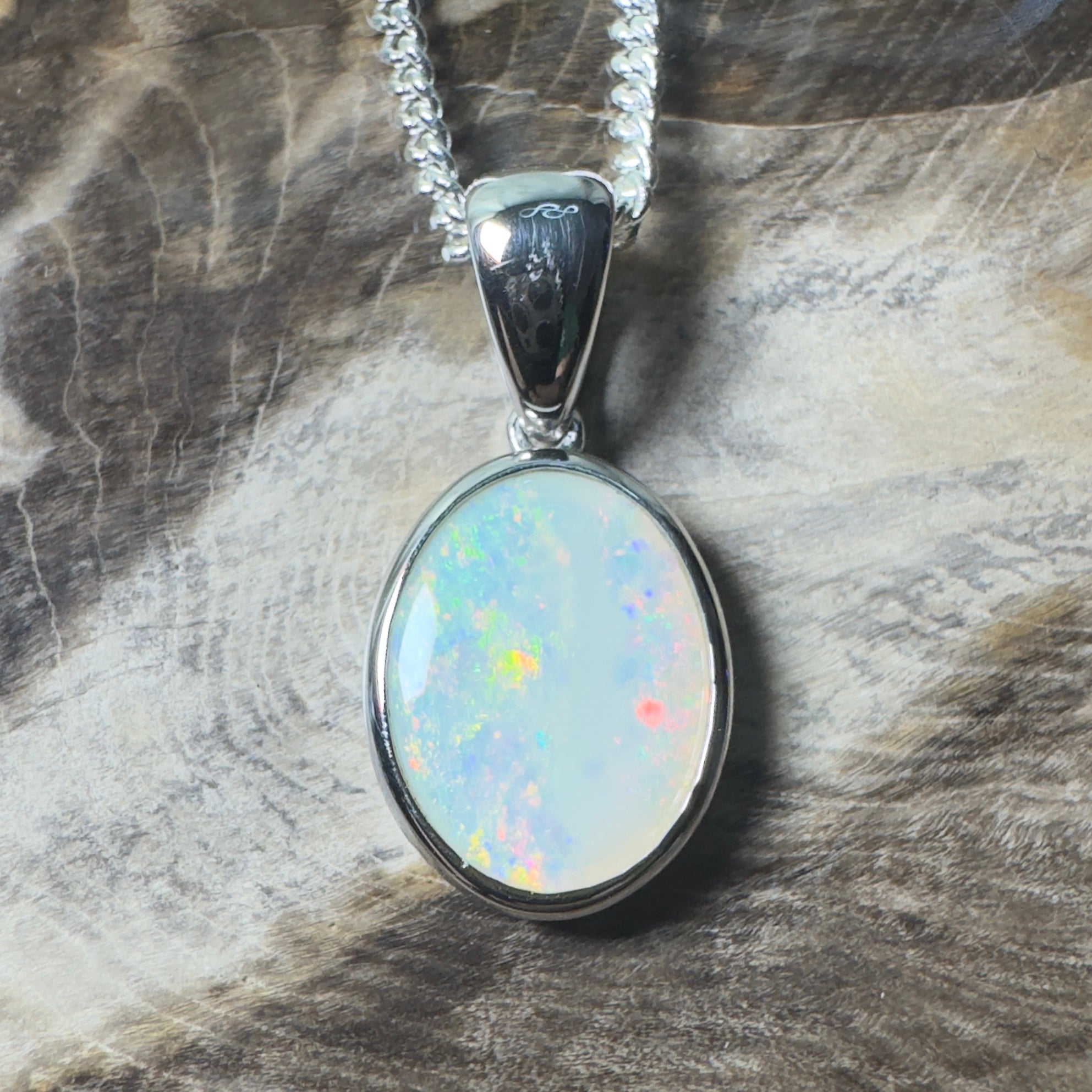 Nullarbor Dawnlight ~ 1.75ct Coober Pedy Opal 925 Silver Pendant