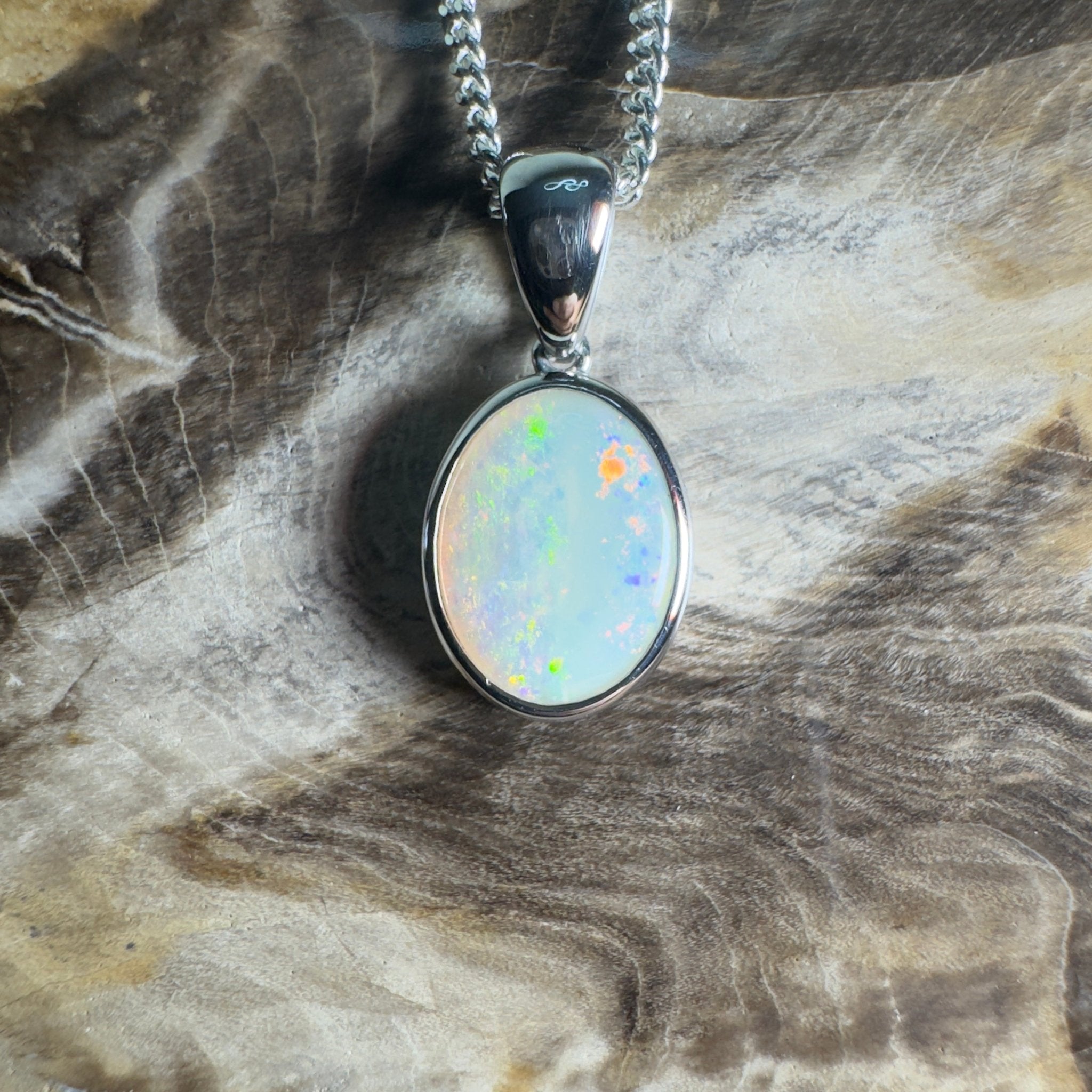 Nullarbor Dawnlight ~ 1.75ct Coober Pedy Opal 925 Silver Pendant