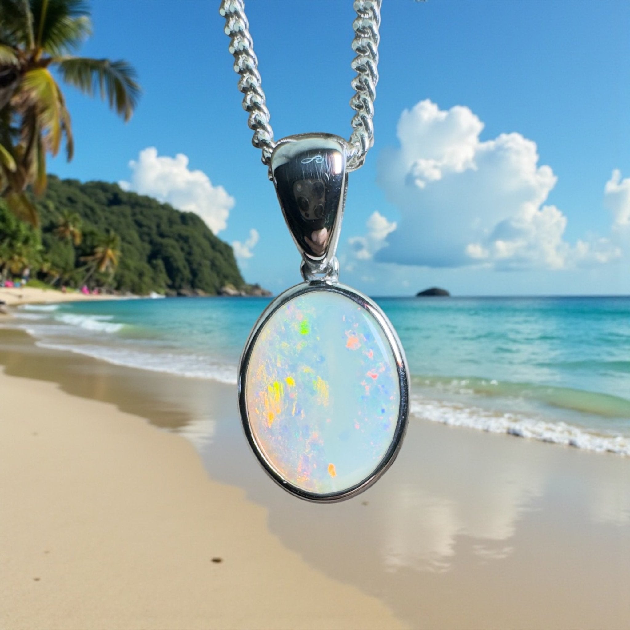 Nullarbor Dawnlight ~ 1.75ct Coober Pedy Opal 925 Silver Pendant