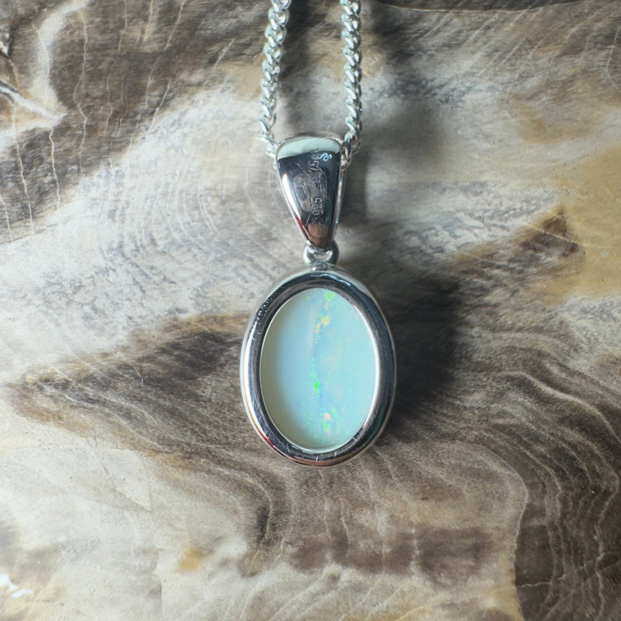 Nullarbor Dawnlight ~ 1.75ct Coober Pedy Opal 925 Silver Pendant