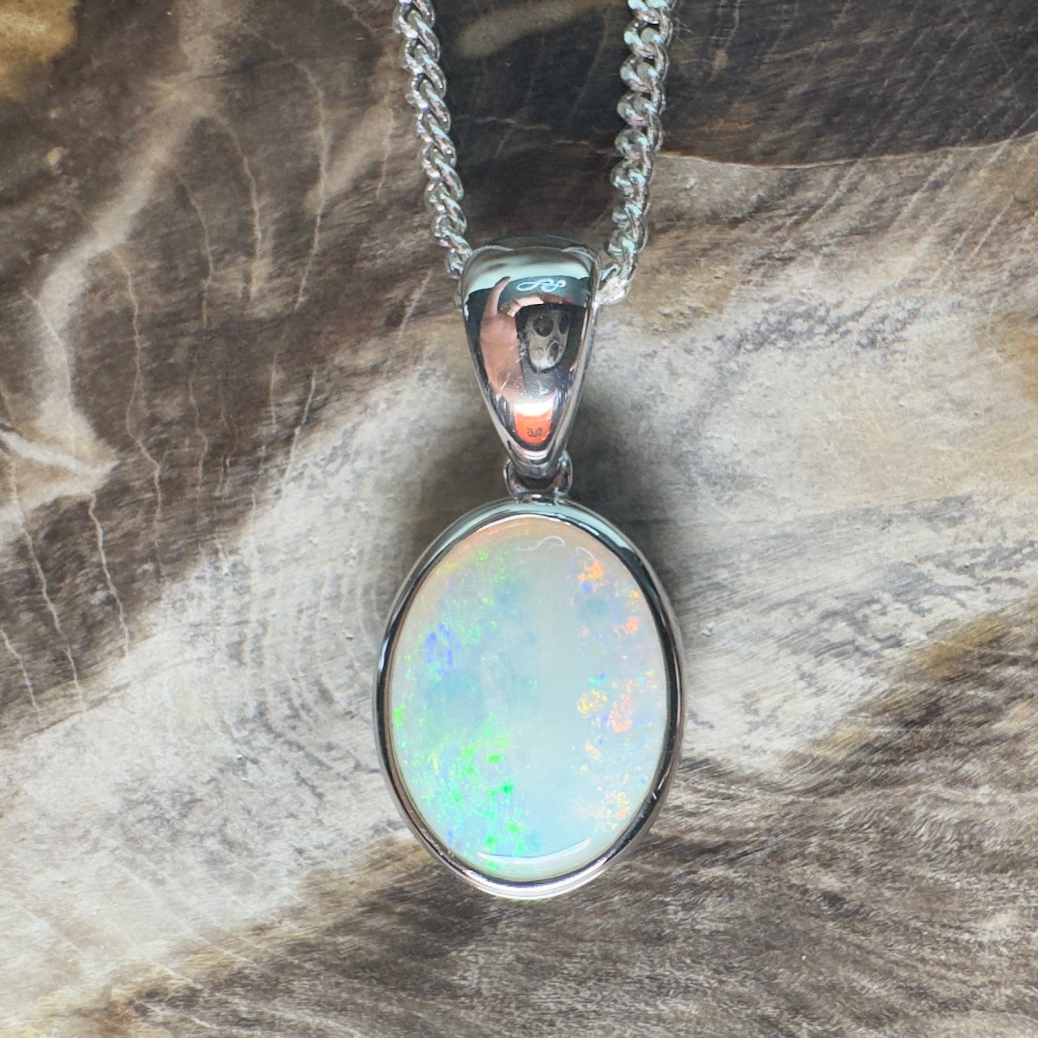 Nullarbor Dawnlight ~ 1.75ct Coober Pedy Opal 925 Silver Pendant