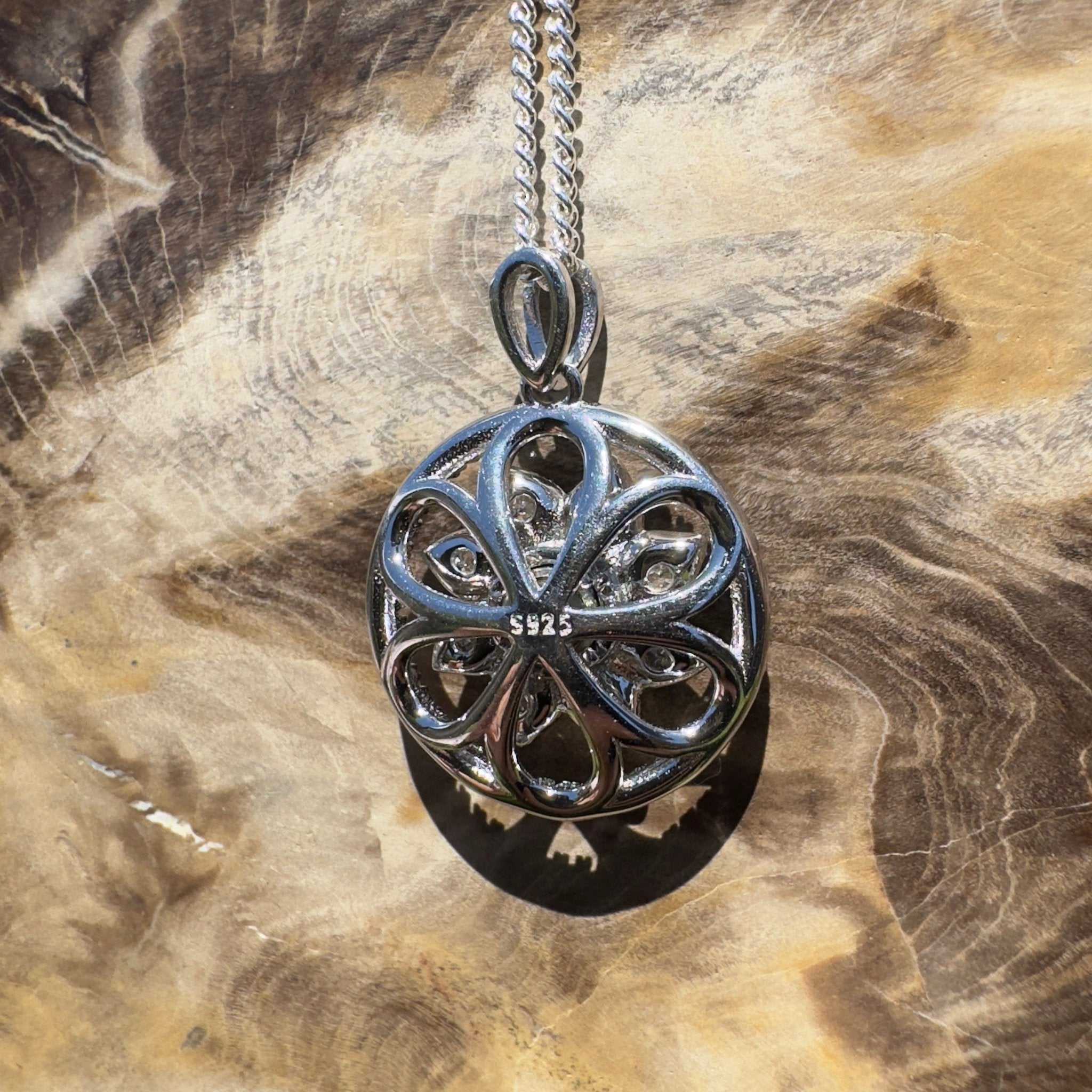 Oodla Wirra Calm ~ 0.8ct Coober Pedy Opal 925 Silver Calming Spinner Pendant