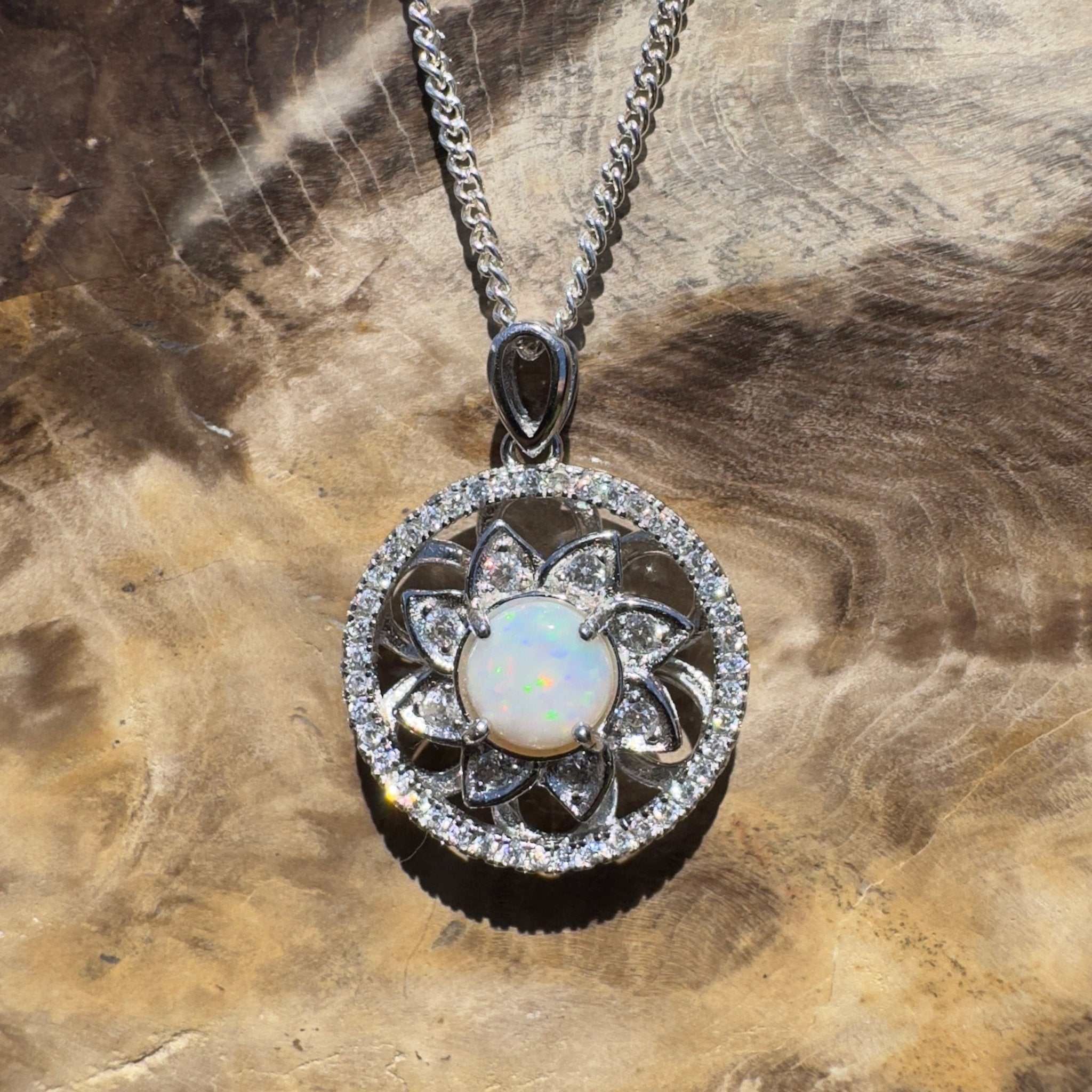 Oodla Wirra Calm ~ 0.8ct Coober Pedy Opal 925 Silver Calming Spinner Pendant