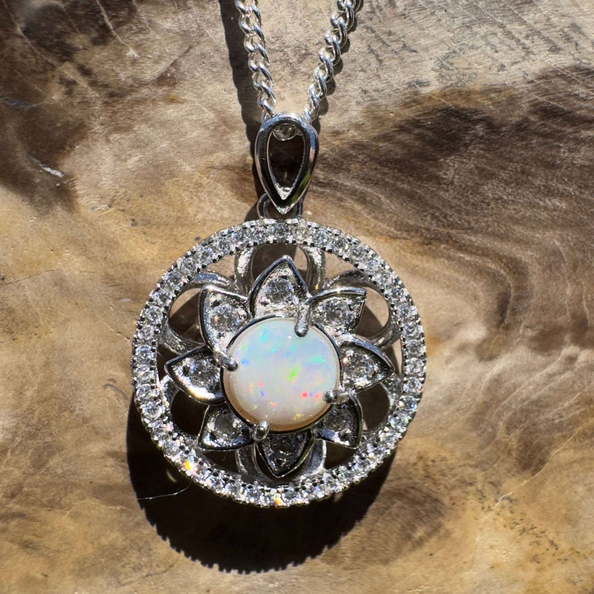 Oodla Wirra Calm ~ 0.8ct Coober Pedy Opal 925 Silver Calming Spinner Pendant