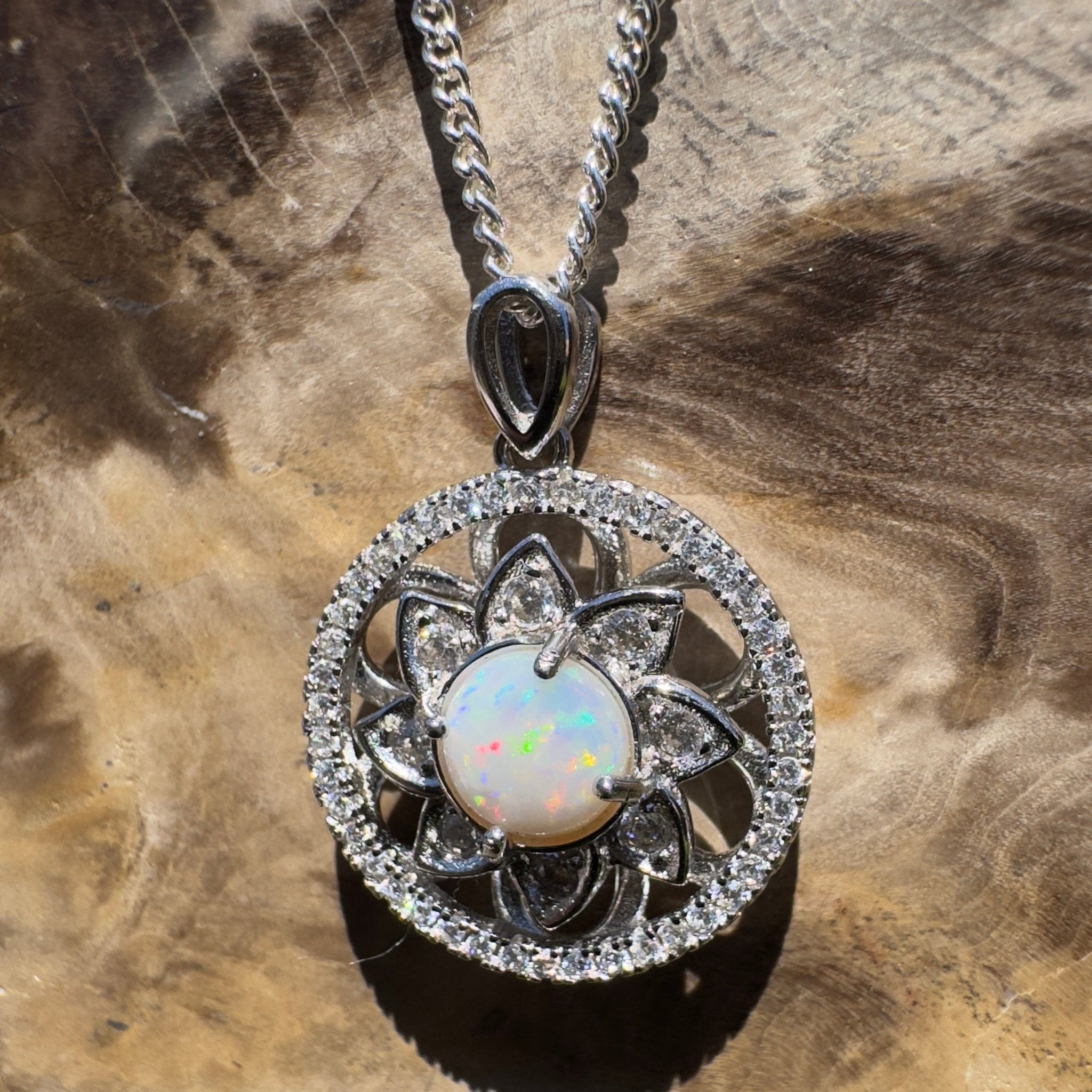 Oodla Wirra Calm ~ 0.8ct Coober Pedy Opal 925 Silver Calming Spinner Pendant
