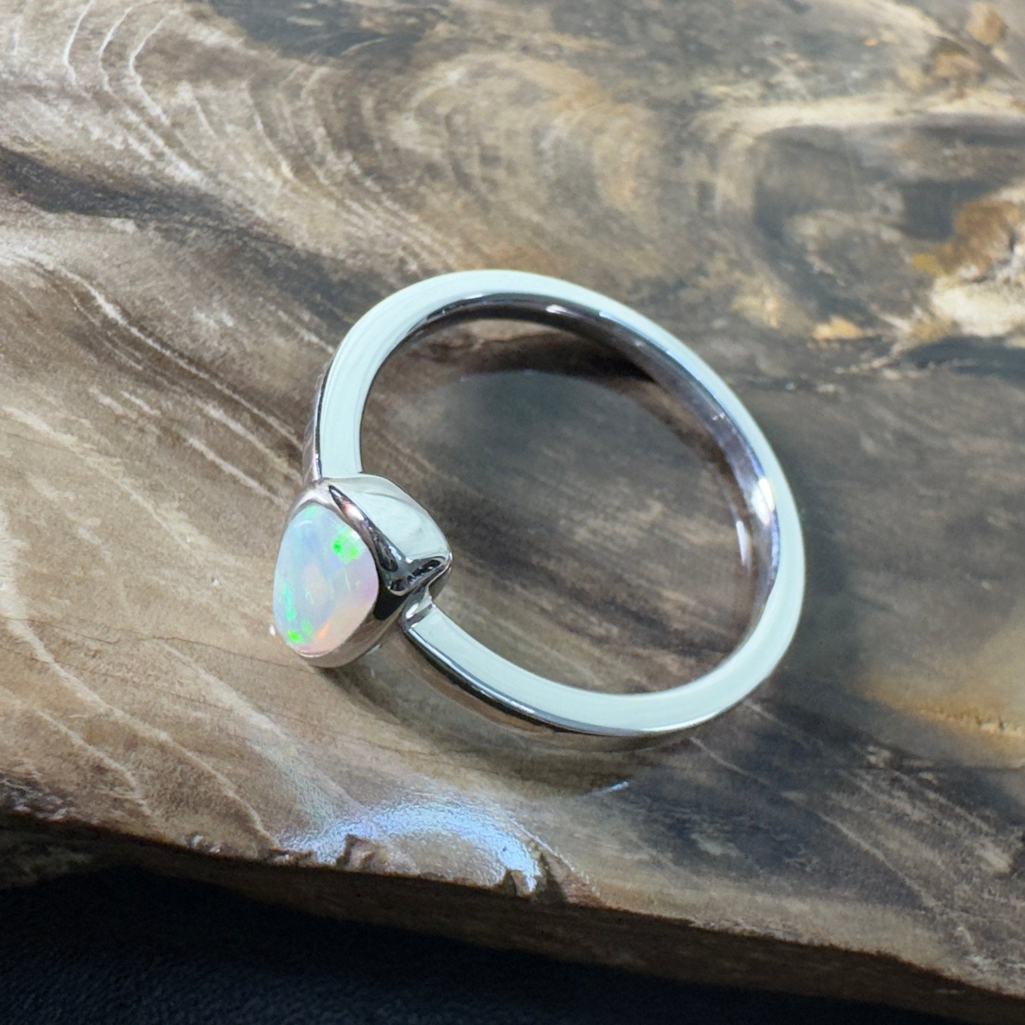 Oodnadatta Light ~ 0.5ct Solid Coober Pedy Opal 925 Silver Ring