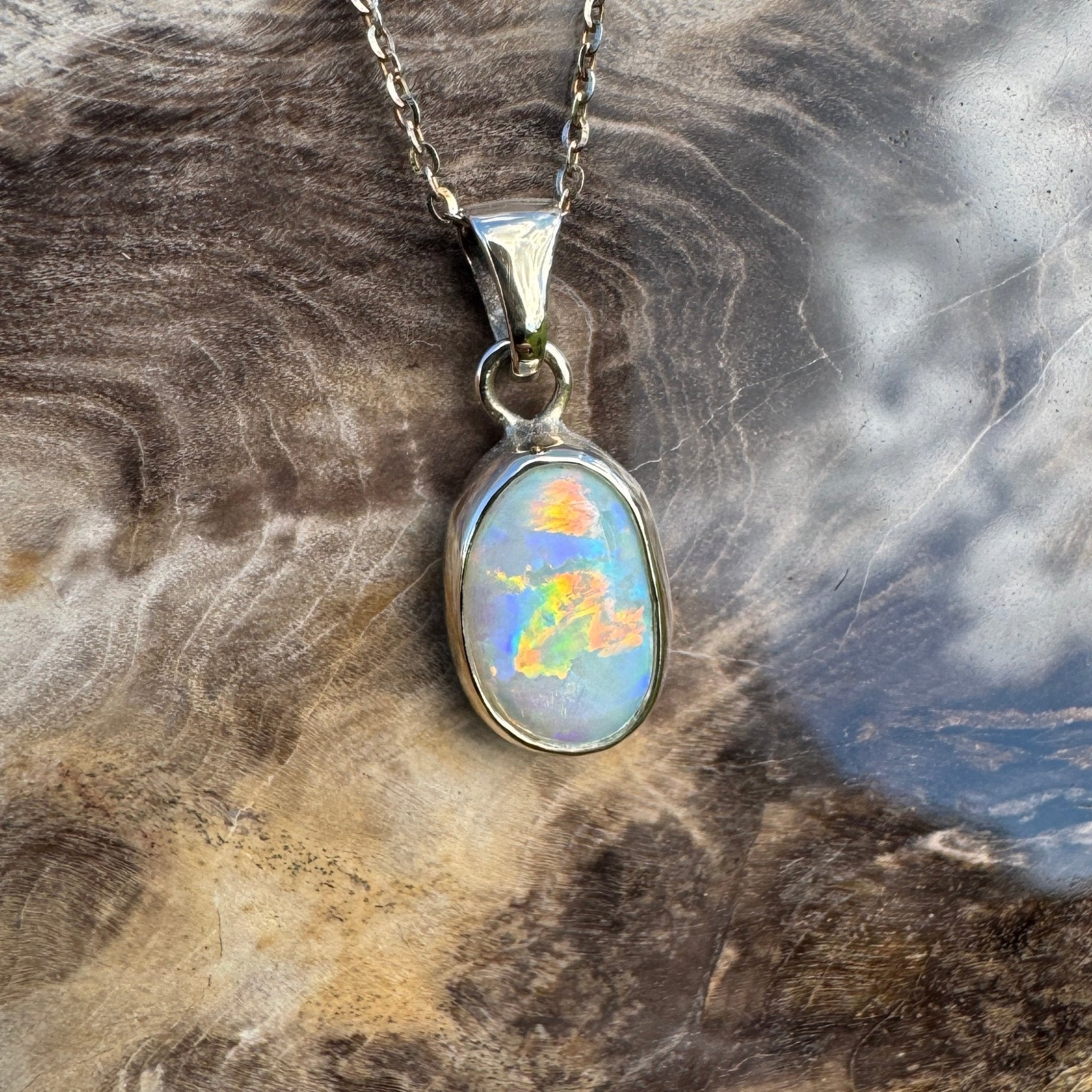 Opal Sky over Lightning Ridge ~ 1.8ct Solid Lightning Ridge Opal 9ct Australian Gold Pendant