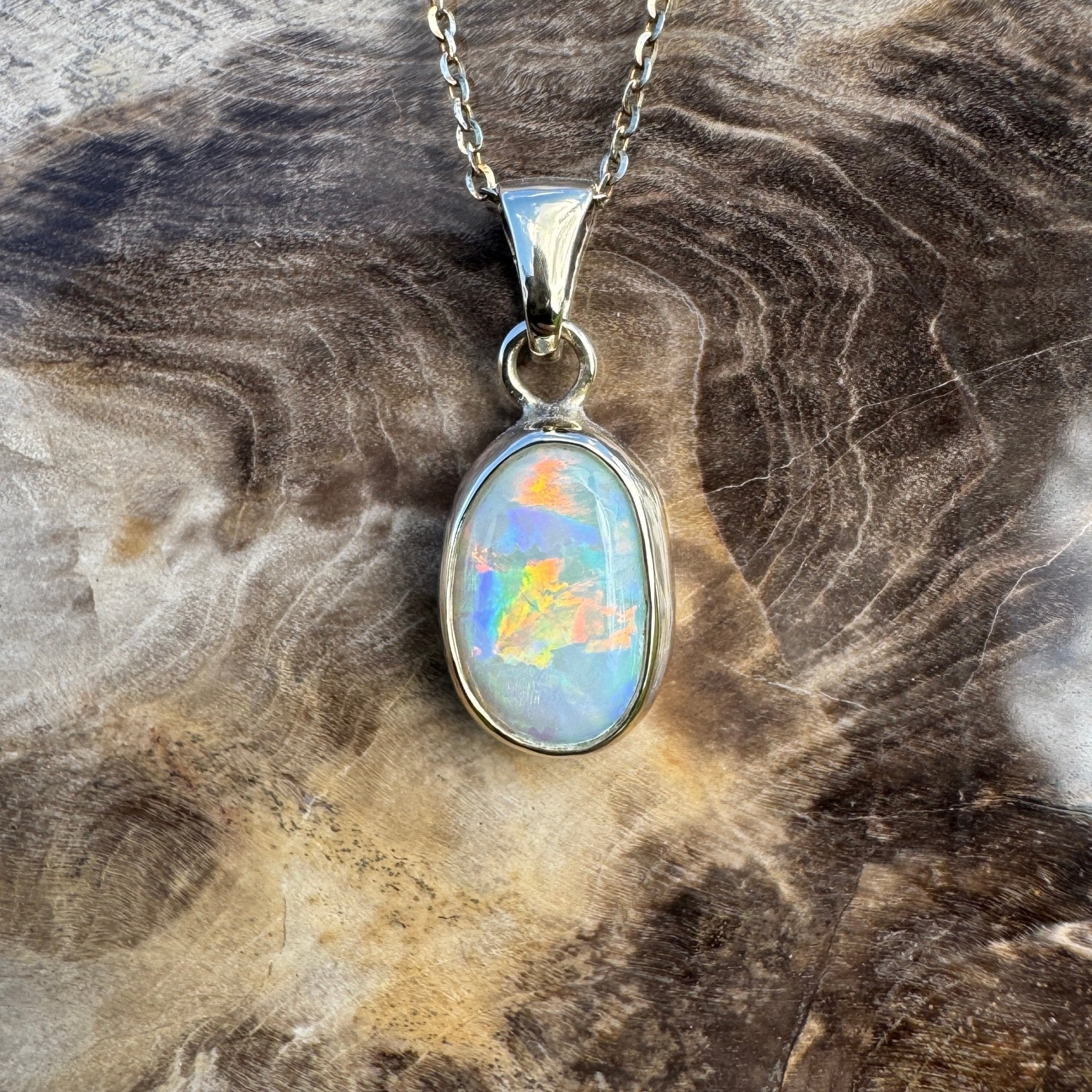 Opal Sky over Lightning Ridge ~ 1.8ct Solid Lightning Ridge Opal 9ct Australian Gold Pendant