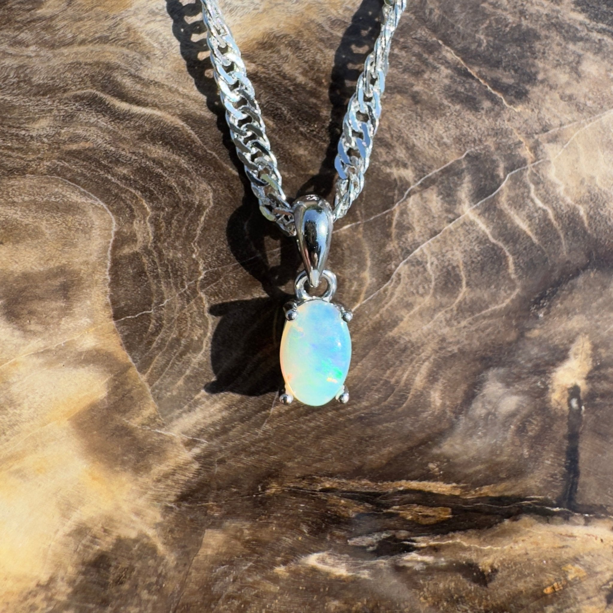 Ormiston Vale ~ 0.3ct Lightning Ridge Opal 925 Silver Pendant