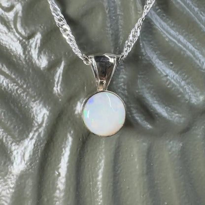 Silver chain with 1ct Coober Pedy Opal pendant from Outback to Ocean collection