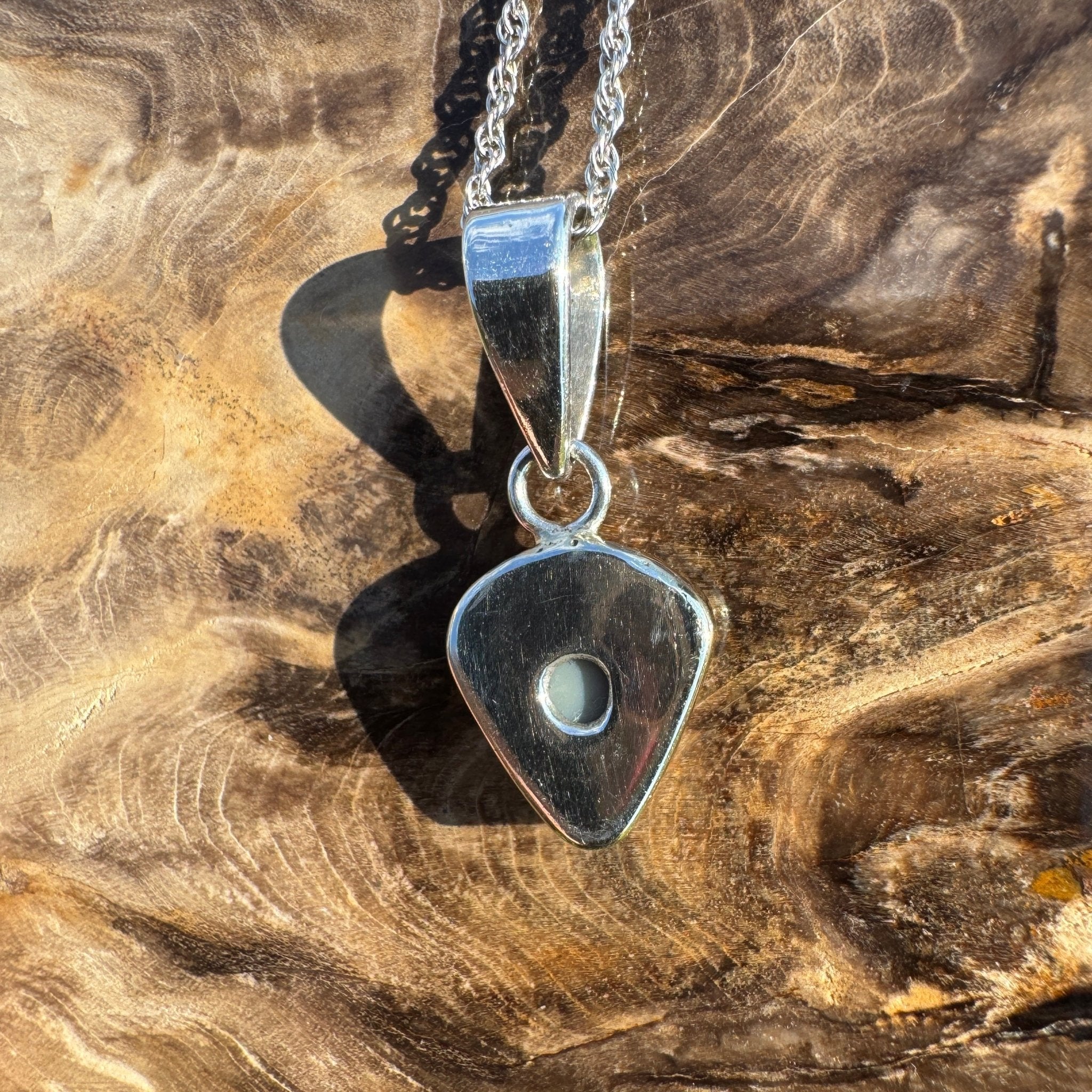 Pacific Stream ~ 3ct Solid Lightning Ridge Opal Two - tone 9ct Gold and 925 Sterling Silver Pendant Necklace