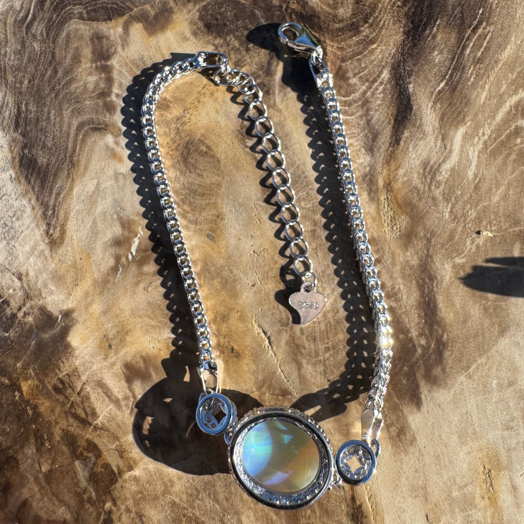 Palm Cove Flow - 1.8ct Mintabie Opal 925 Silver Bracelet