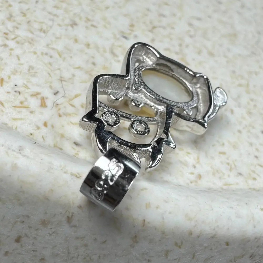 'Pastoral Charm' ~ Handcrafted 0.4ct Solid Lightning Ridge Opal and Cubic Zirconia 925 Sterling Silver Cow Pendant