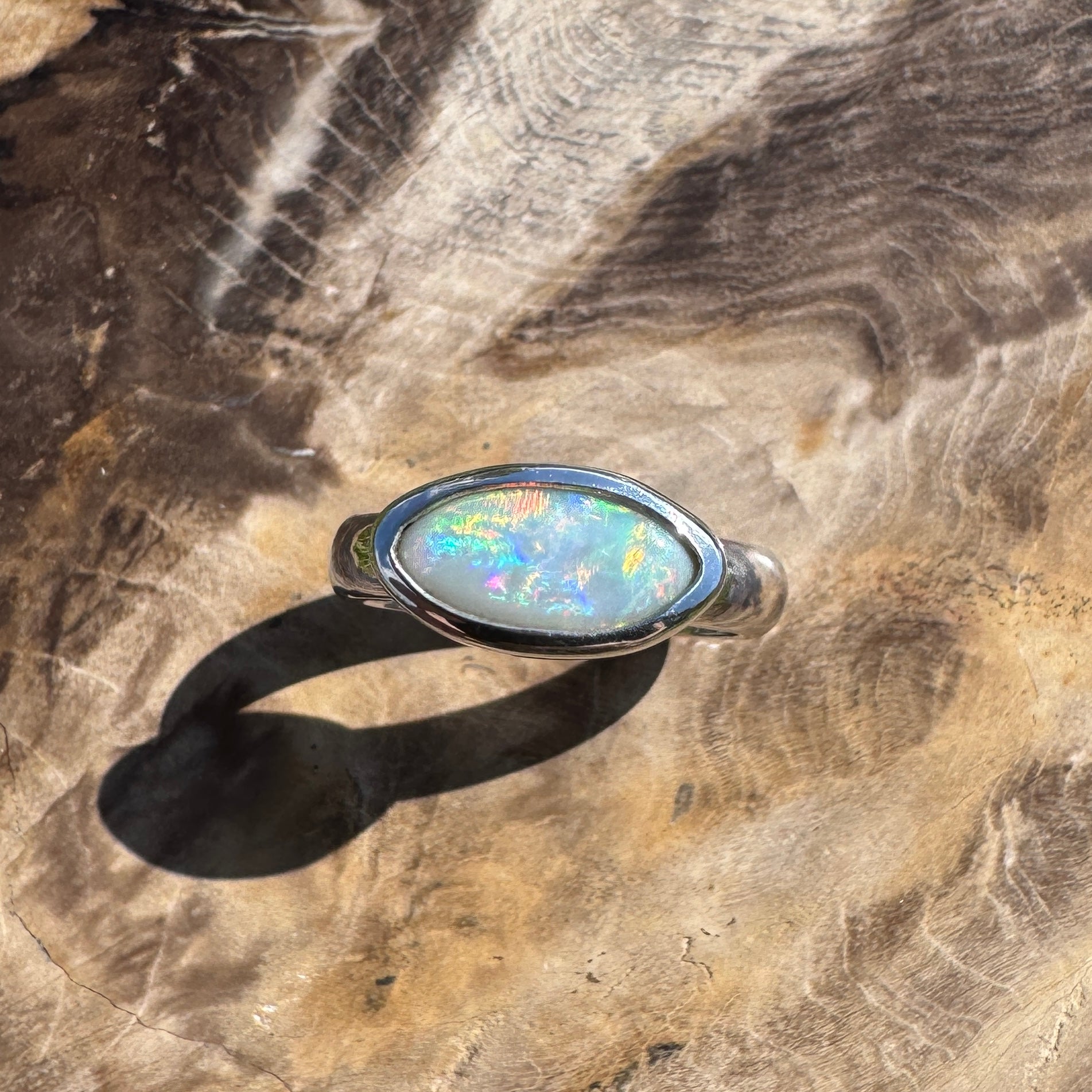 Pilbara Fire ~ 1ct Solid Lightning Ridge Opal 925 Silver Ring