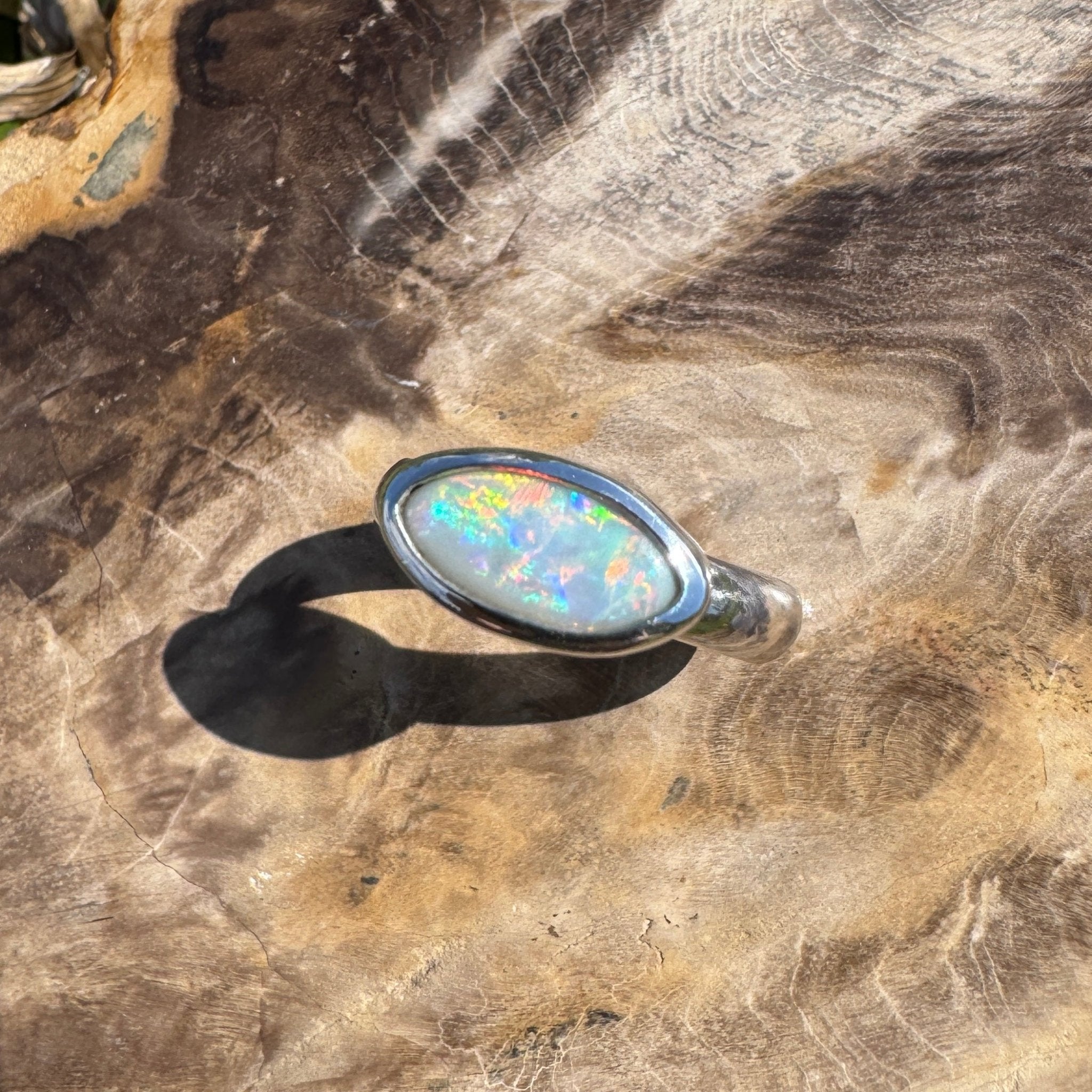 Pilbara Fire ~ 1ct Solid Lightning Ridge Opal 925 Silver Ring