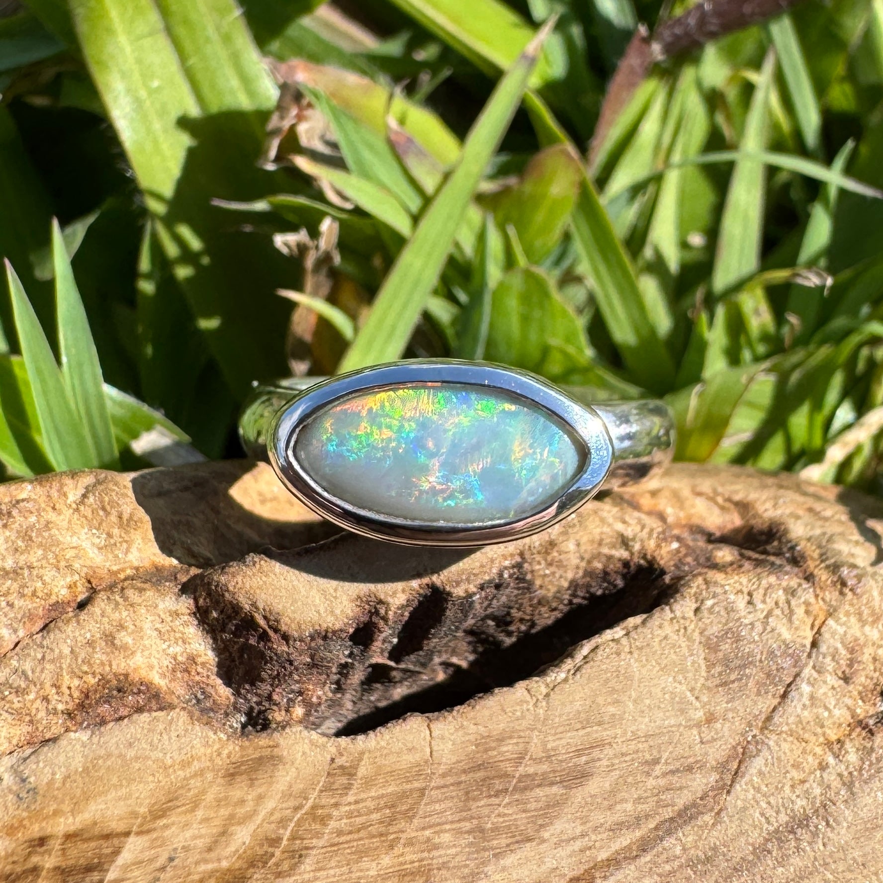 Pilbara Fire ~ 1ct Solid Lightning Ridge Opal 925 Silver Ring
