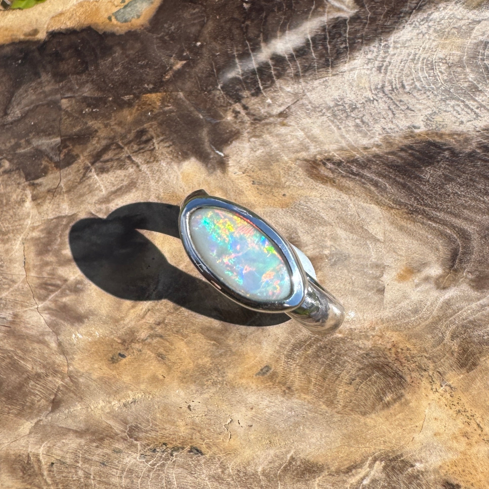 Pilbara Fire ~ 1ct Solid Lightning Ridge Opal 925 Silver Ring