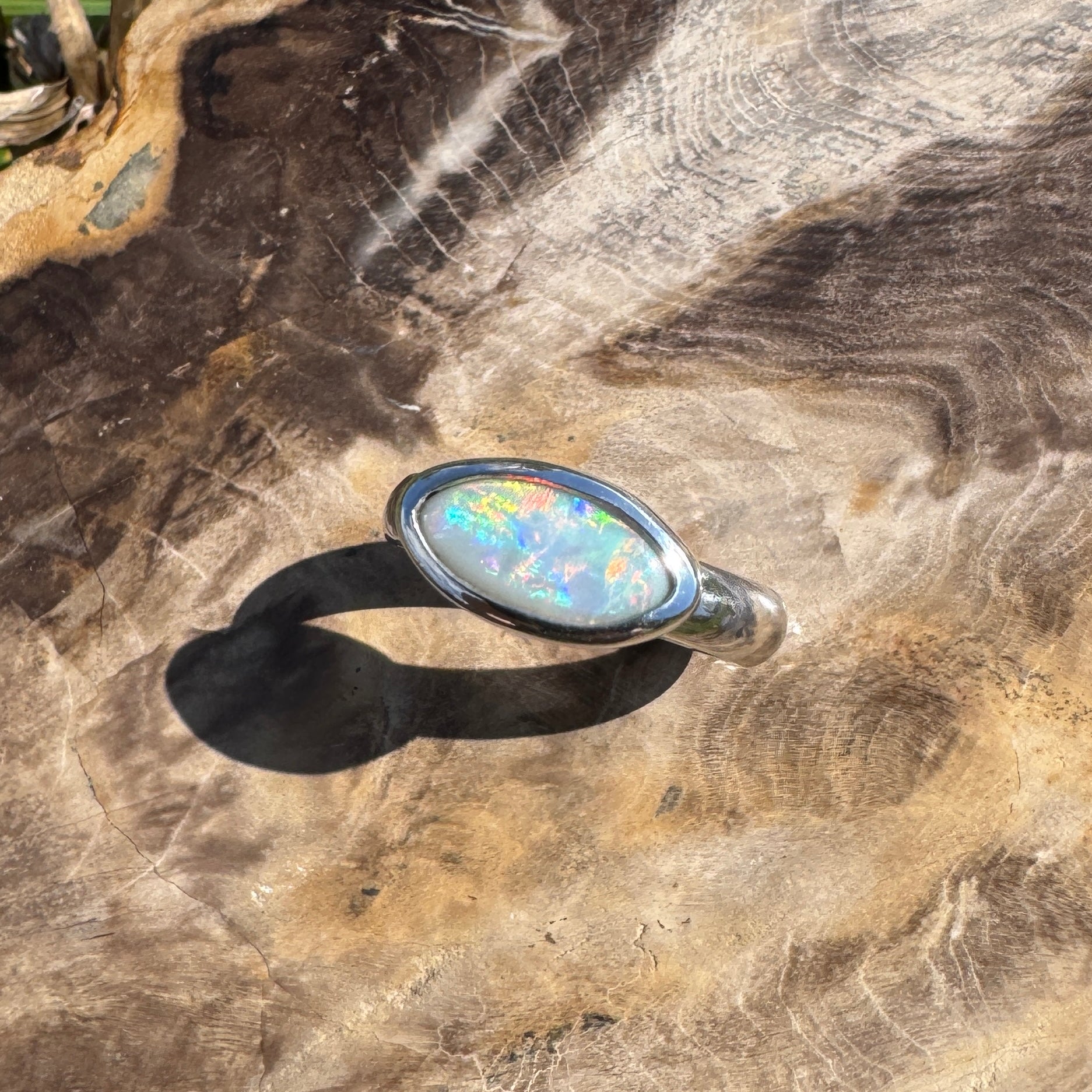 Pilbara Fire ~ 1ct Solid Lightning Ridge Opal 925 Silver Ring
