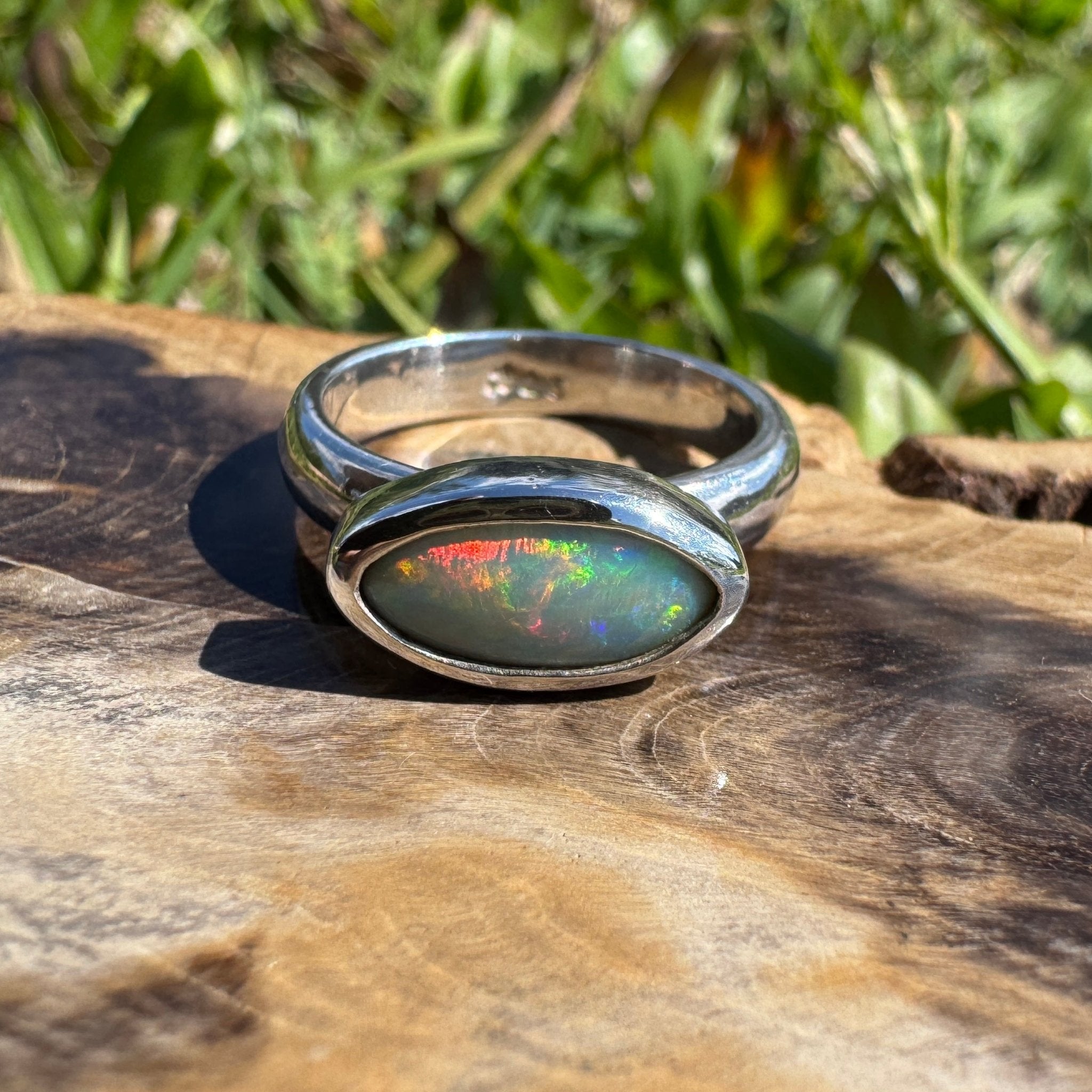 Pilbara Fire ~ 1ct Solid Lightning Ridge Opal 925 Silver Ring
