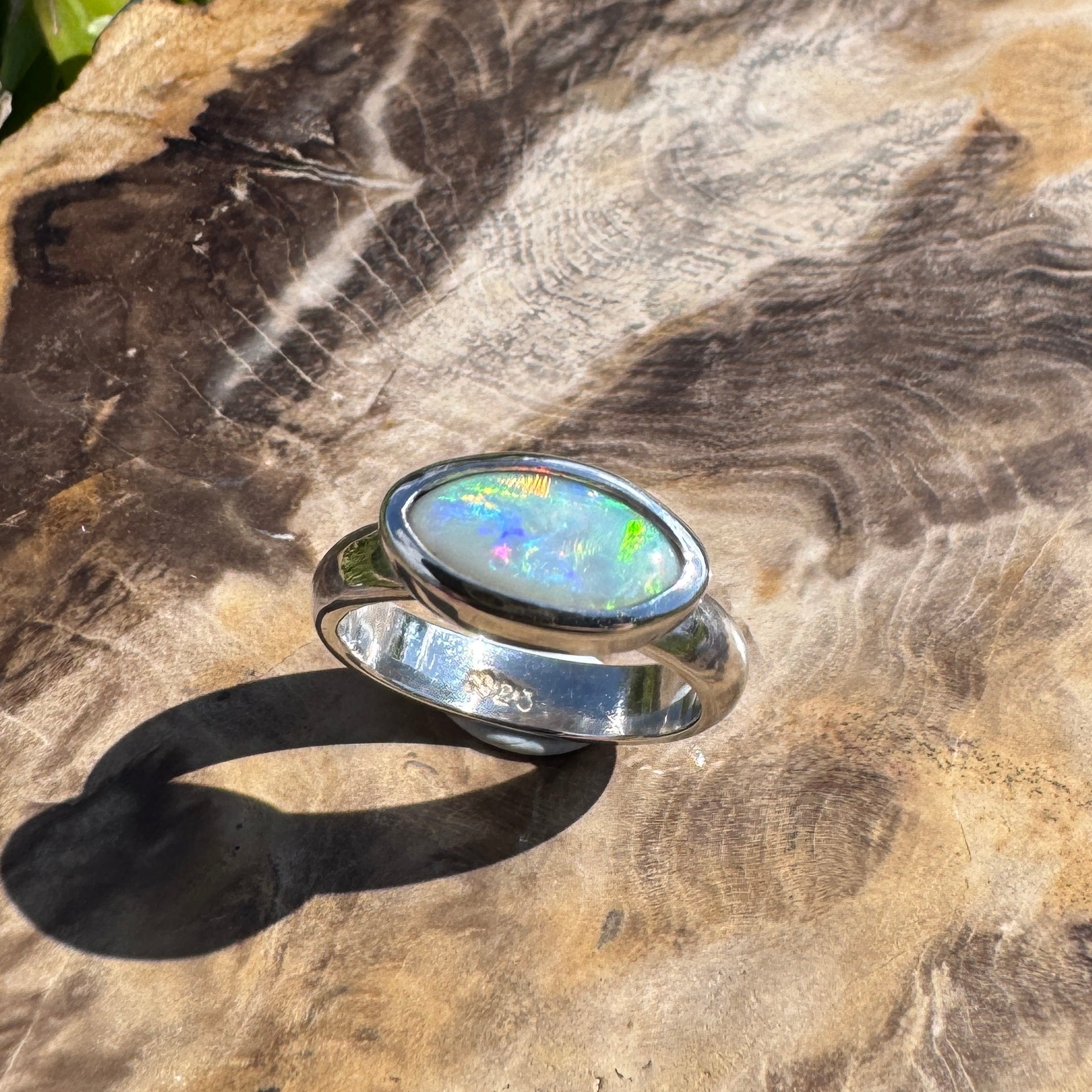 Pilbara Fire ~ 1ct Solid Lightning Ridge Opal 925 Silver Ring