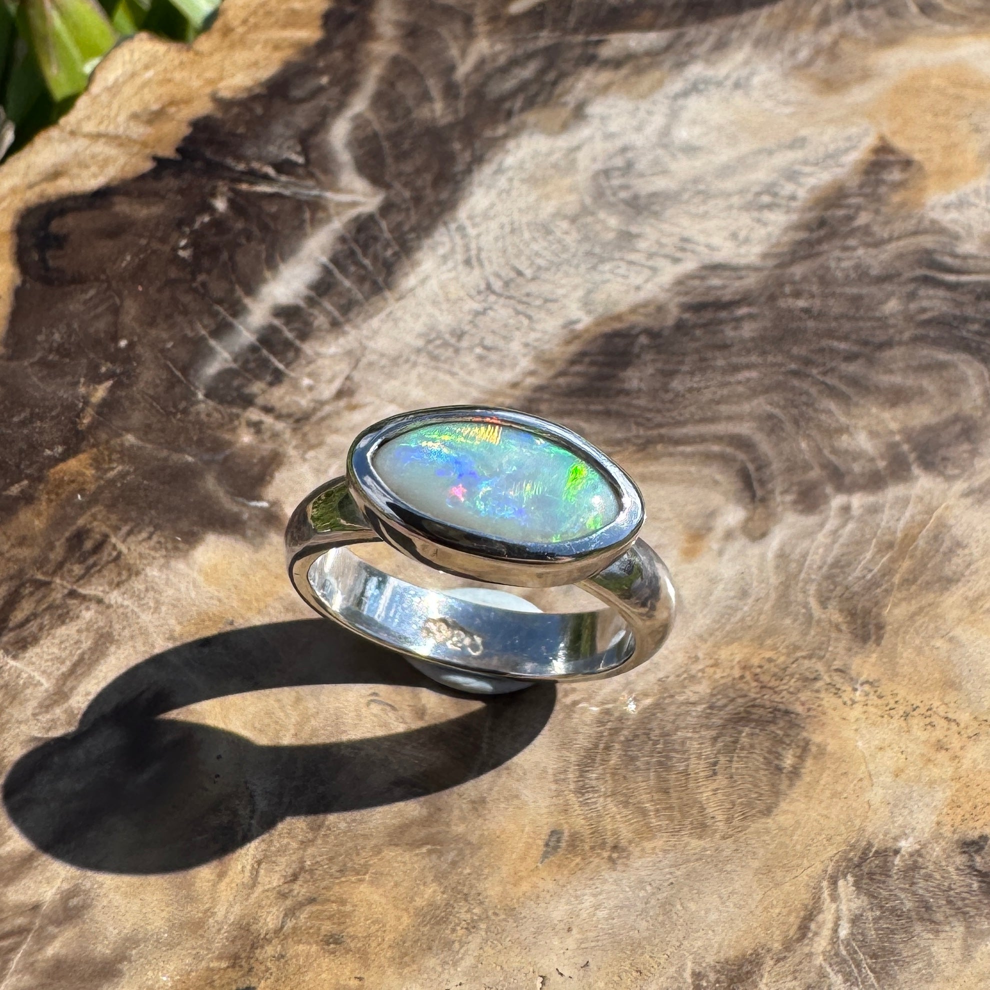 Pilbara Fire ~ 1ct Solid Lightning Ridge Opal 925 Silver Ring