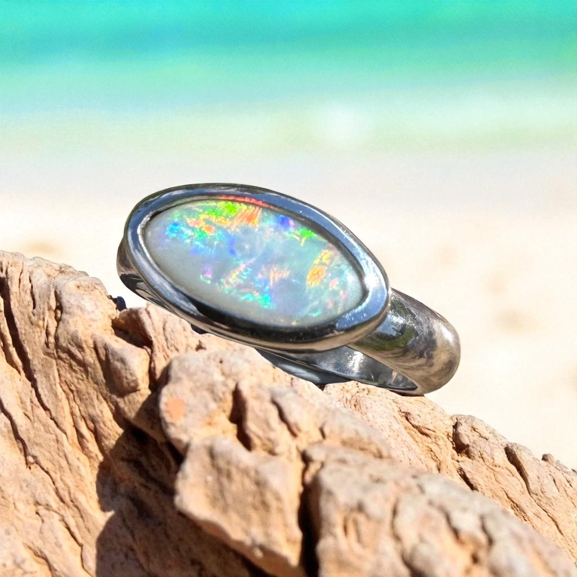 Pilbara Fire ~ 1ct Solid Lightning Ridge Opal 925 Silver Ring