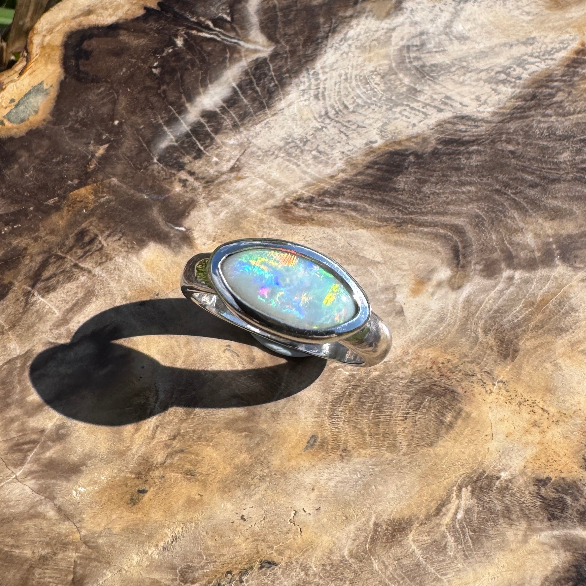Pilbara Fire ~ 1ct Solid Lightning Ridge Opal 925 Silver Ring