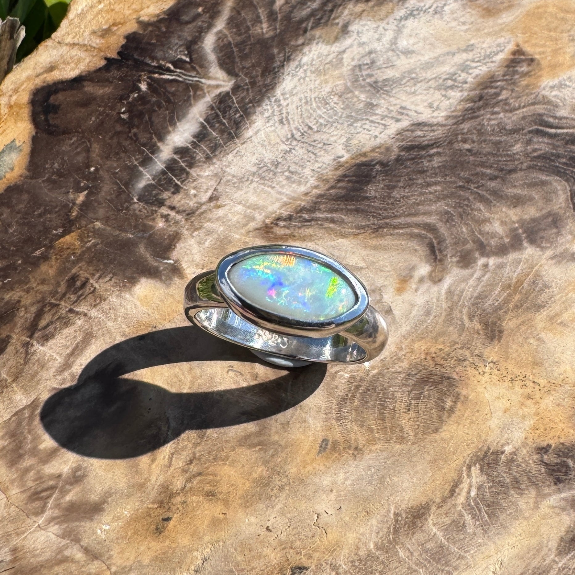 Pilbara Fire ~ 1ct Solid Lightning Ridge Opal 925 Silver Ring