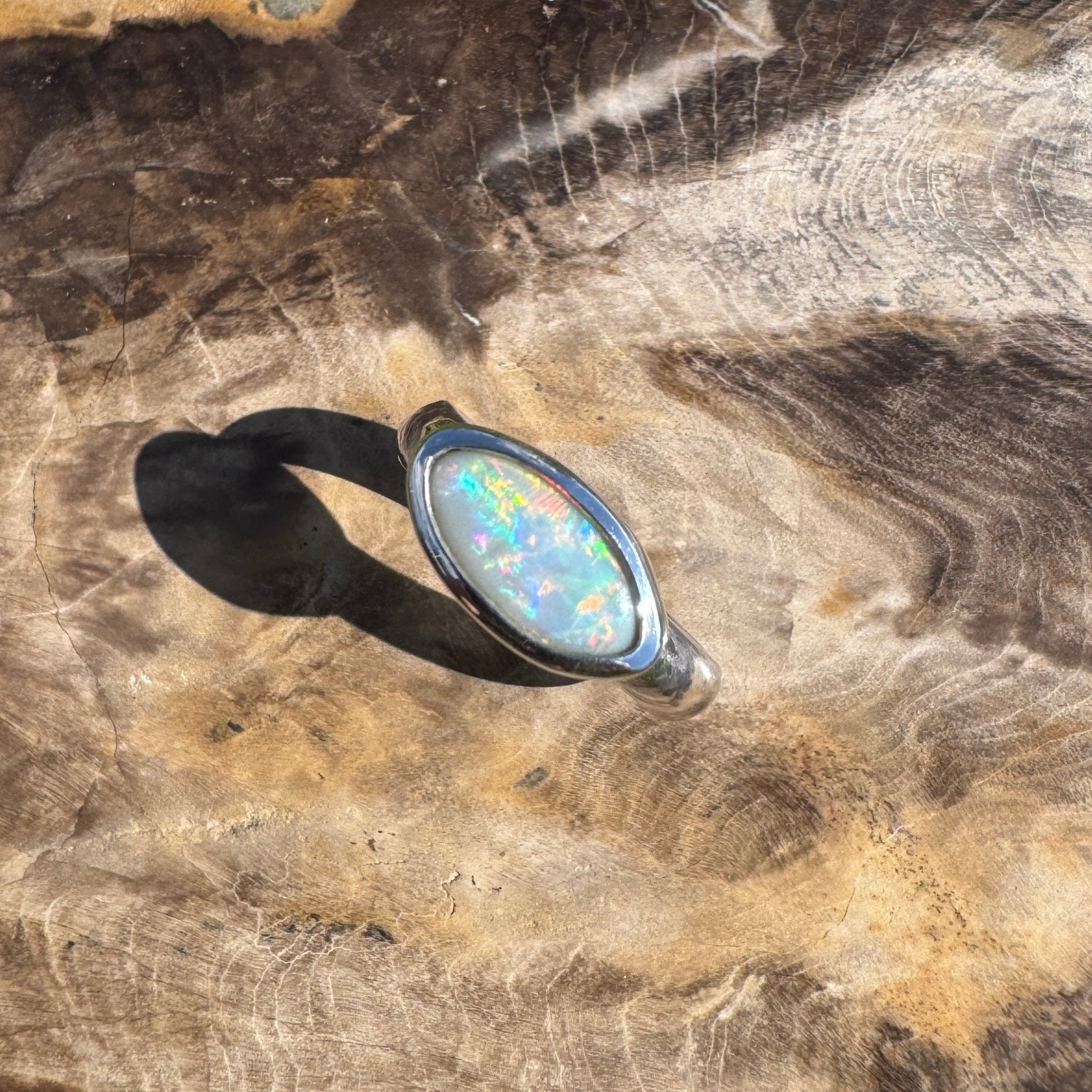 Pilbara Fire ~ 1ct Solid Lightning Ridge Opal 925 Silver Ring