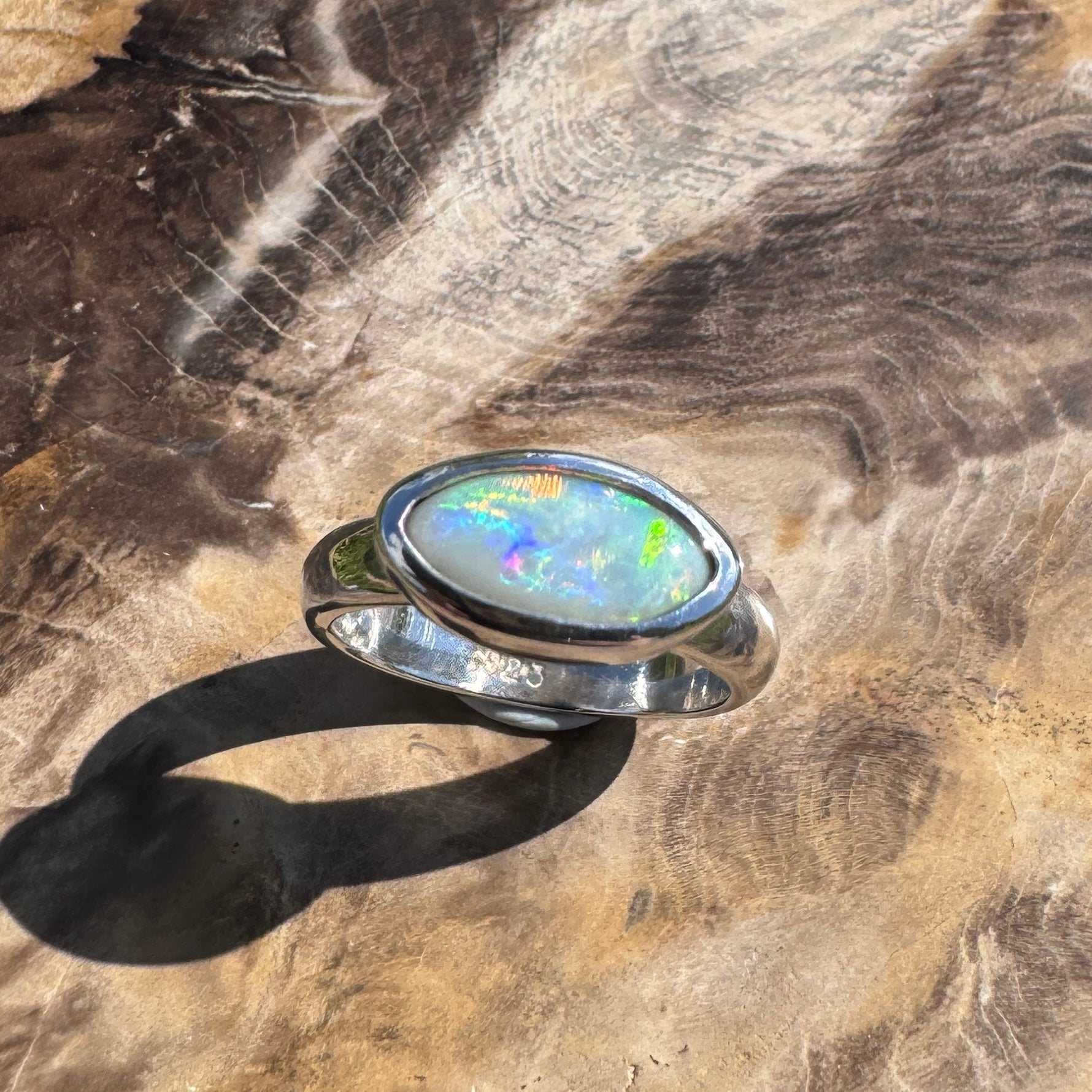 Pilbara Fire ~ 1ct Solid Lightning Ridge Opal 925 Silver Ring