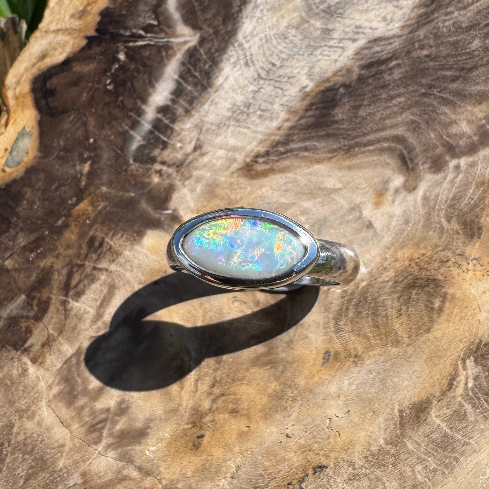 Pilbara Fire ~ 1ct Solid Lightning Ridge Opal 925 Silver Ring