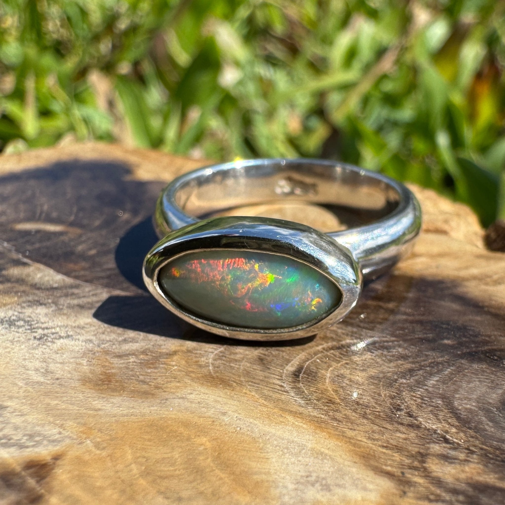 Pilbara Fire ~ 1ct Solid Lightning Ridge Opal 925 Silver Ring
