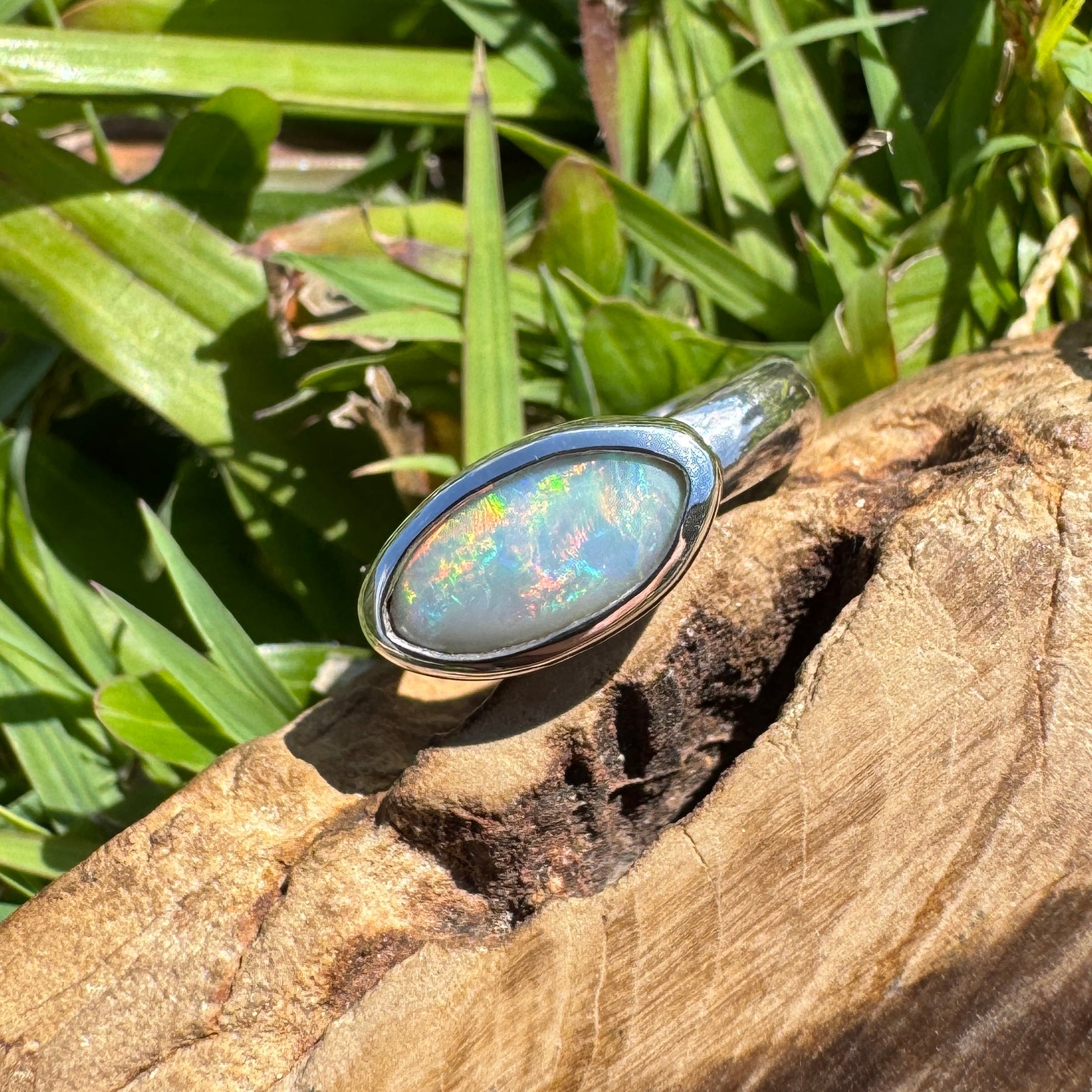 Pilbara Fire ~ 1ct Solid Lightning Ridge Opal 925 Silver Ring