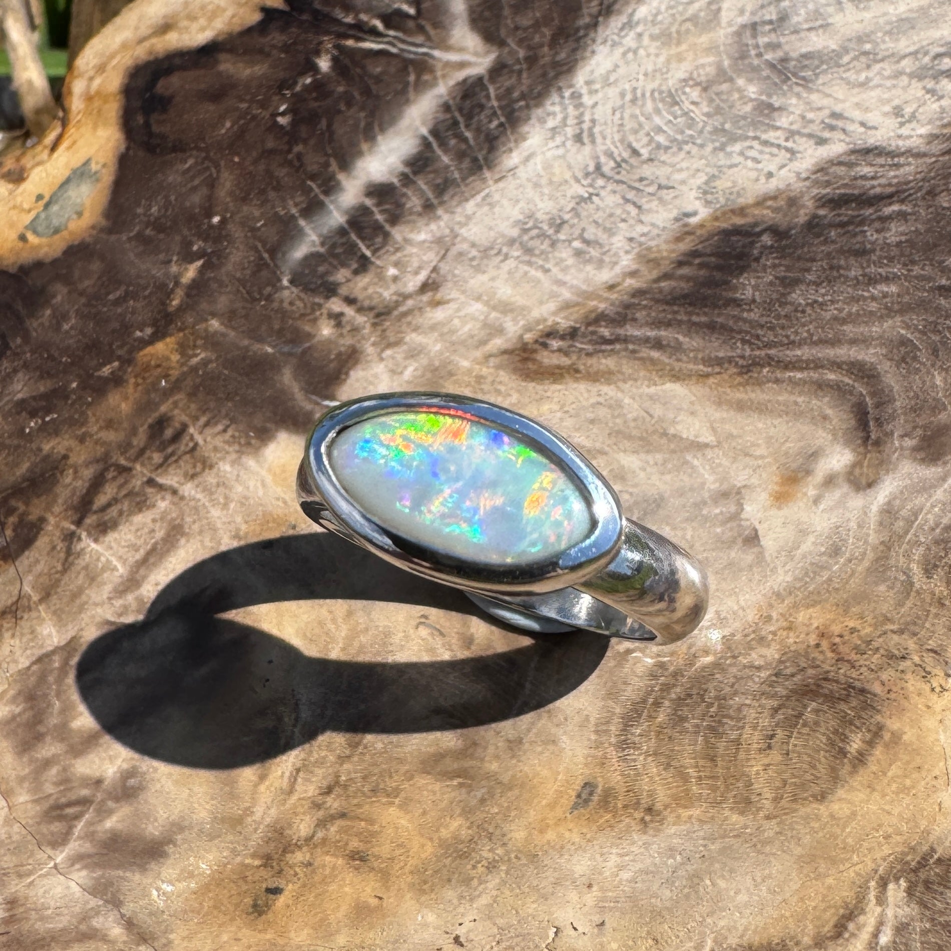 Pilbara Fire ~ 1ct Solid Lightning Ridge Opal 925 Silver Ring