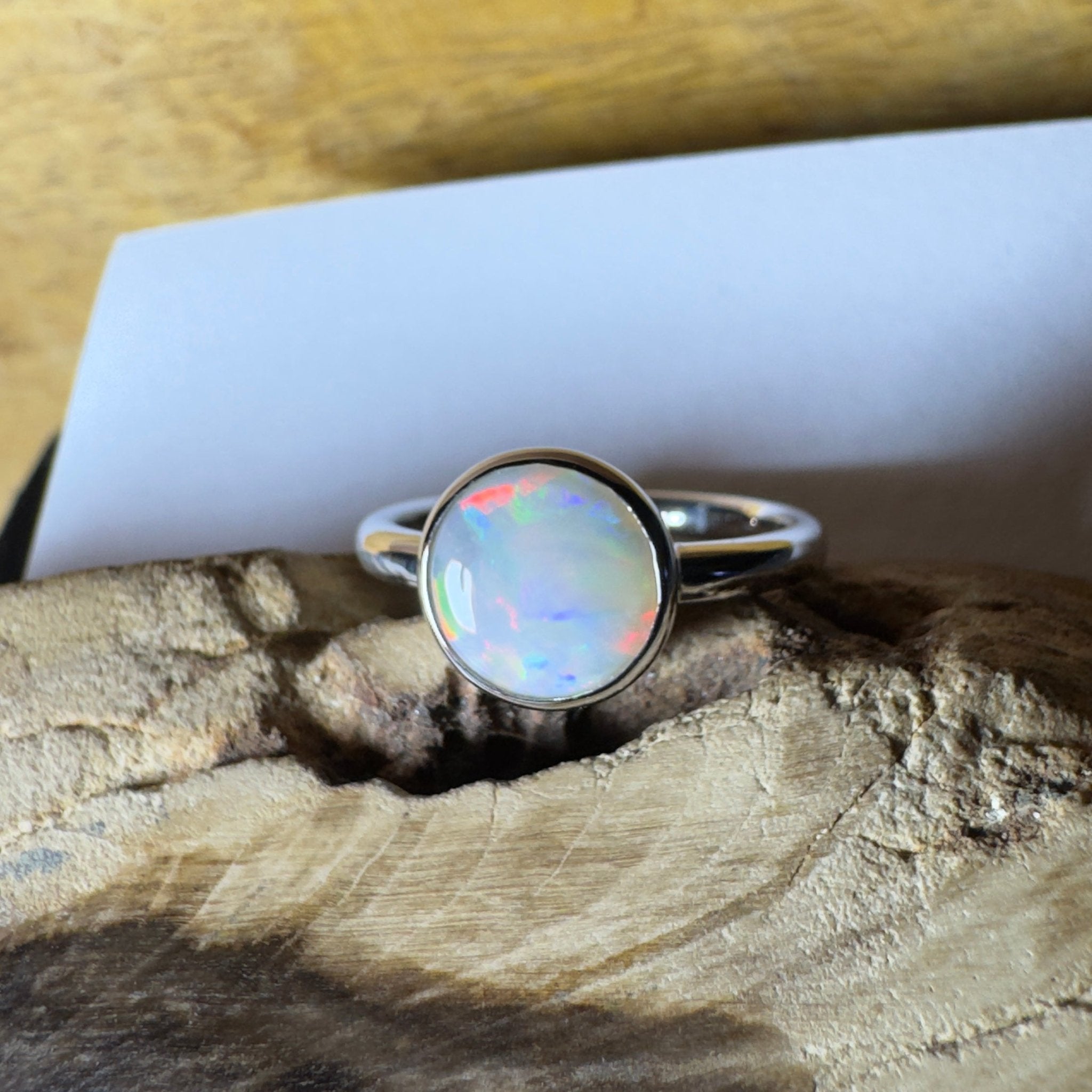 Pilbara Pulse - 1.55ct Solid Coober Pedy Opal 925 Silver Ring