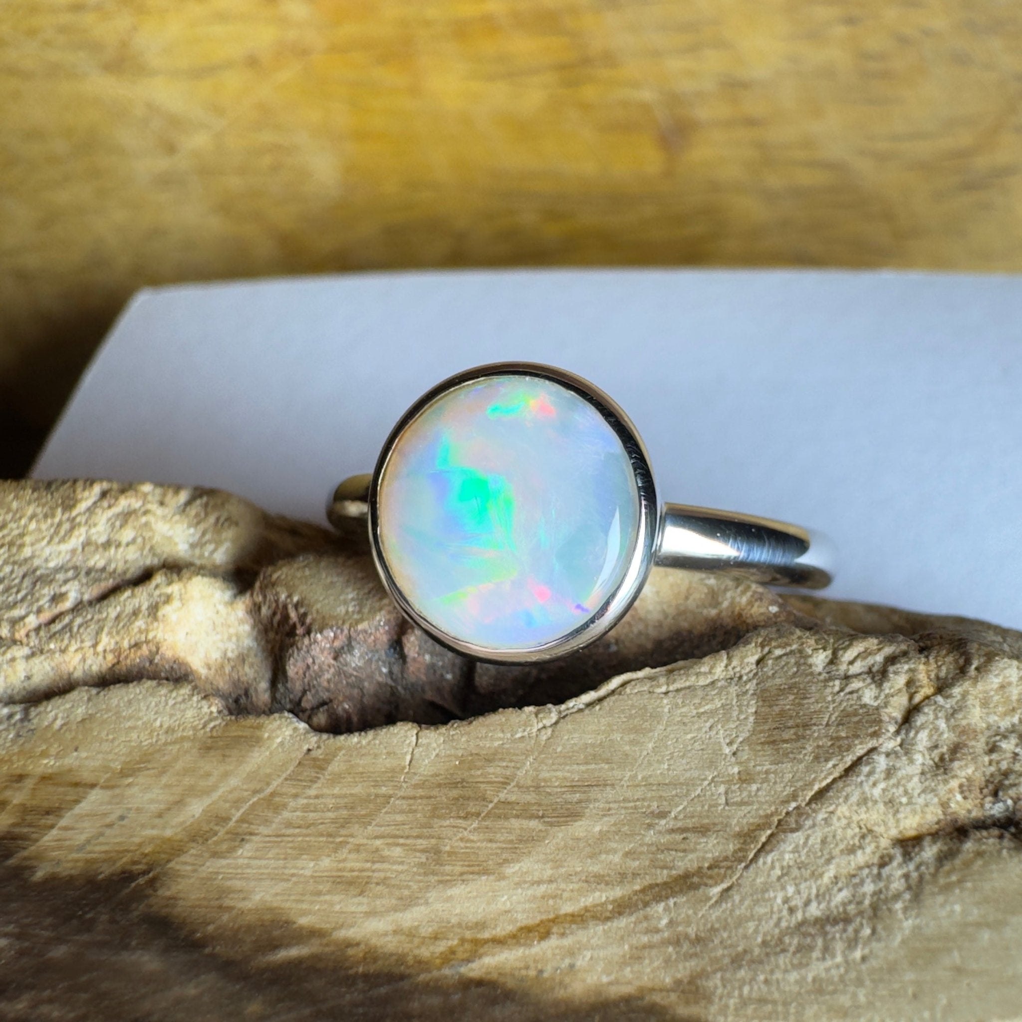Pilbara Pulse - 1.55ct Solid Coober Pedy Opal 925 Silver Ring