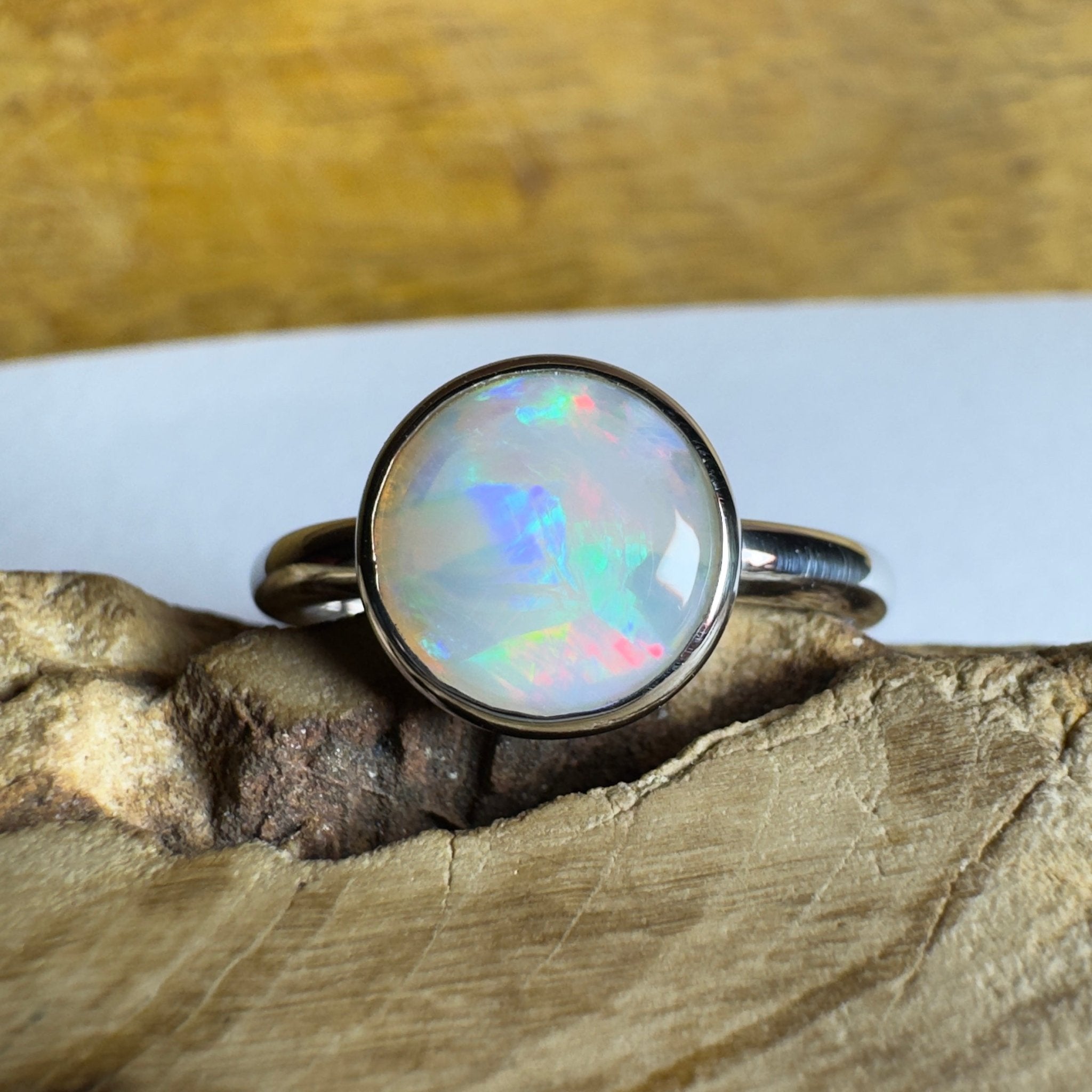 Pilbara Pulse - 1.55ct Solid Coober Pedy Opal 925 Silver Ring