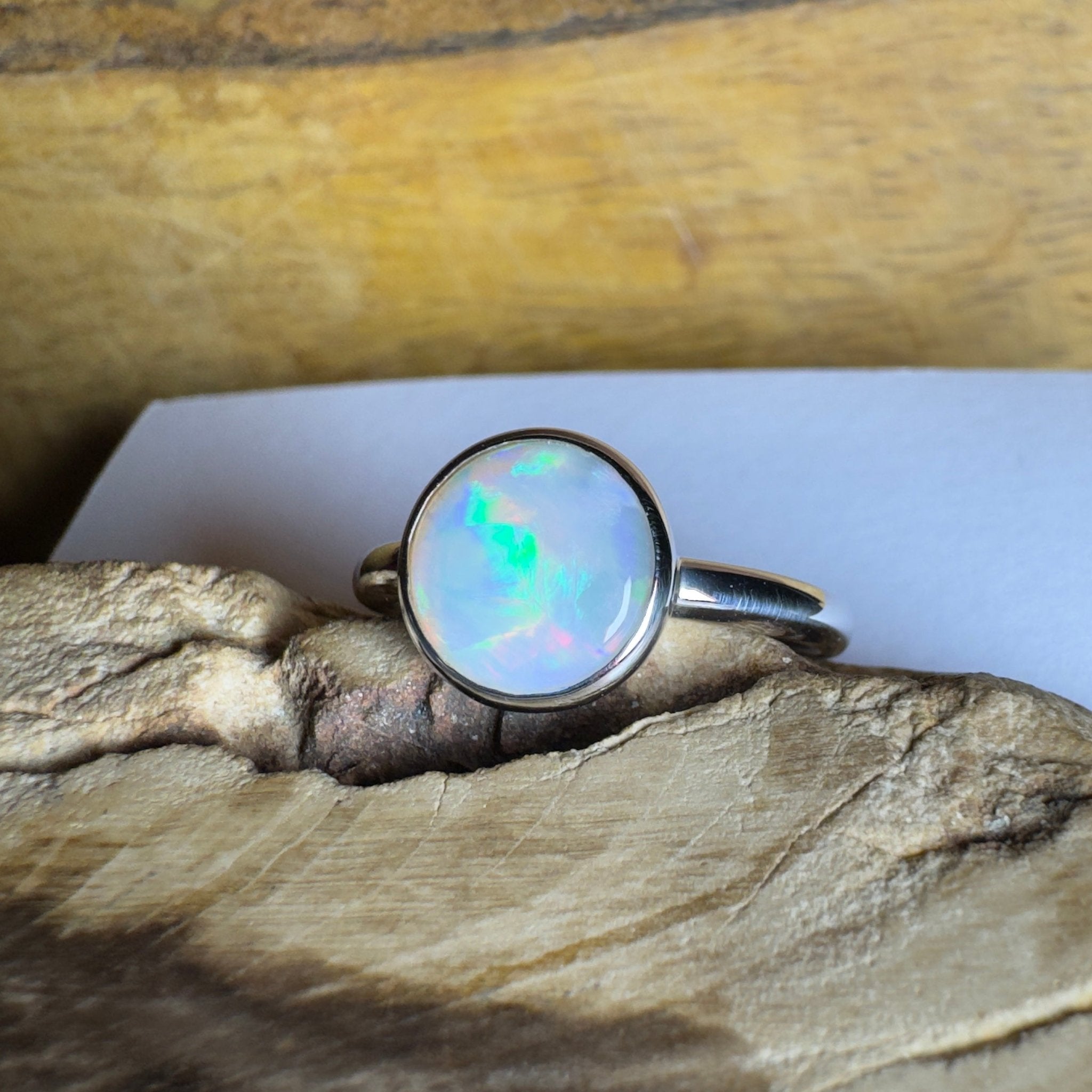 Pilbara Pulse - 1.55ct Solid Coober Pedy Opal 925 Silver Ring