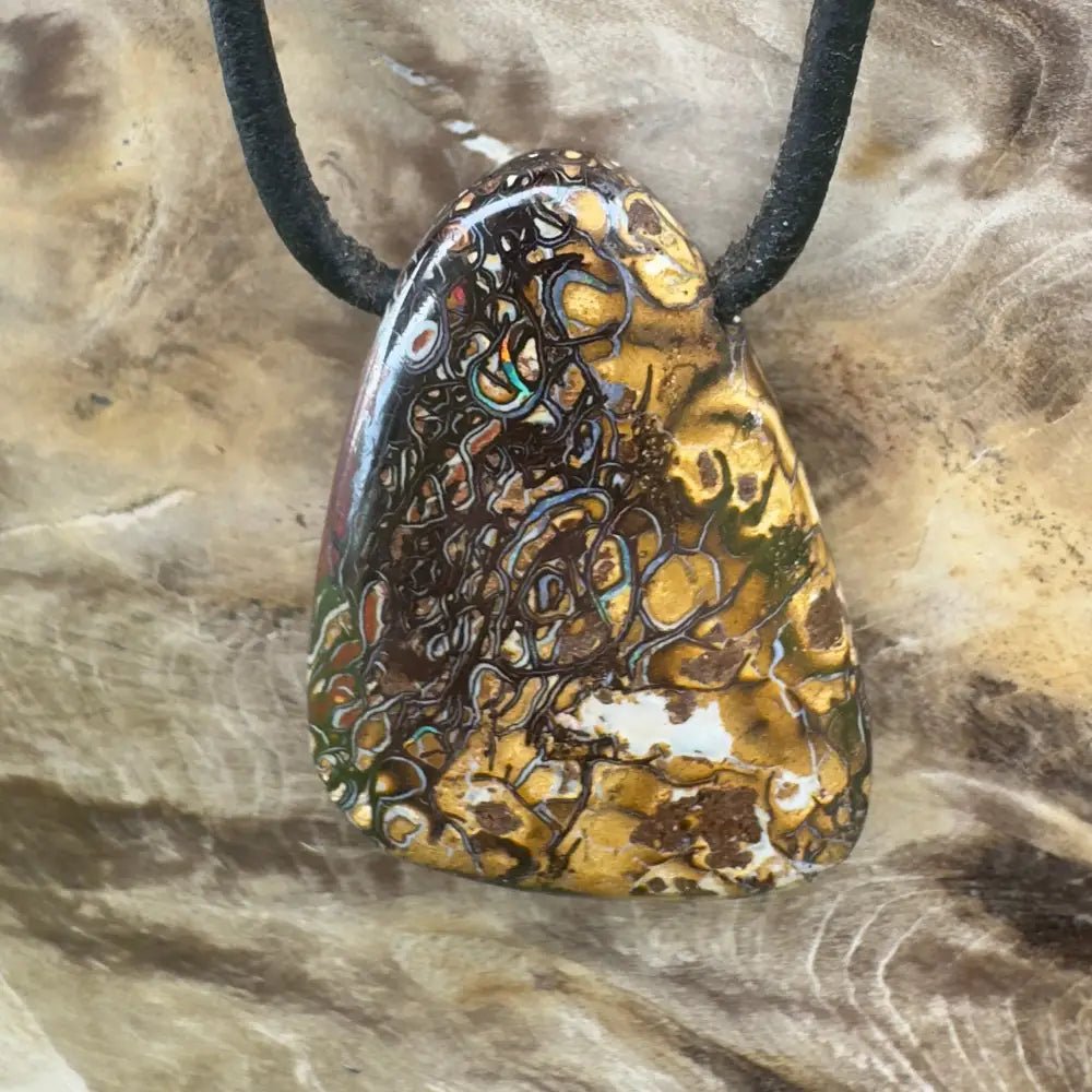 ‘Pilbara Pulse' ~ Handcrafted 37ct Solid Queensland Koroit Opal Pendant Necklace