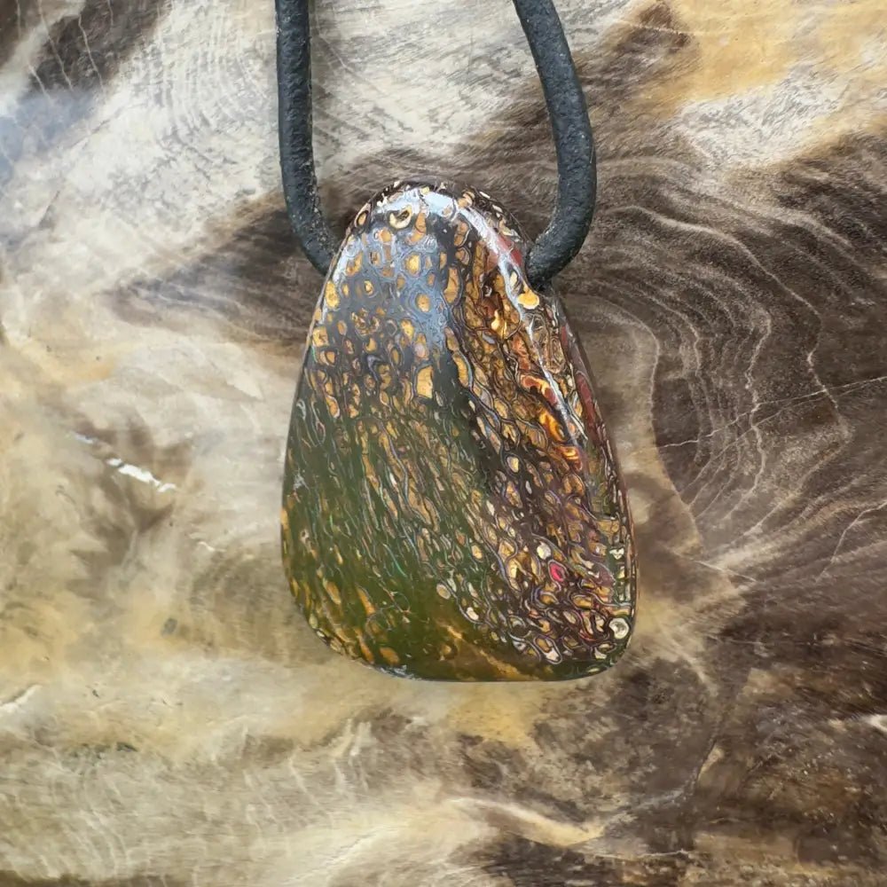 ‘Pilbara Pulse' ~ Handcrafted 37ct Solid Queensland Koroit Opal Pendant Necklace