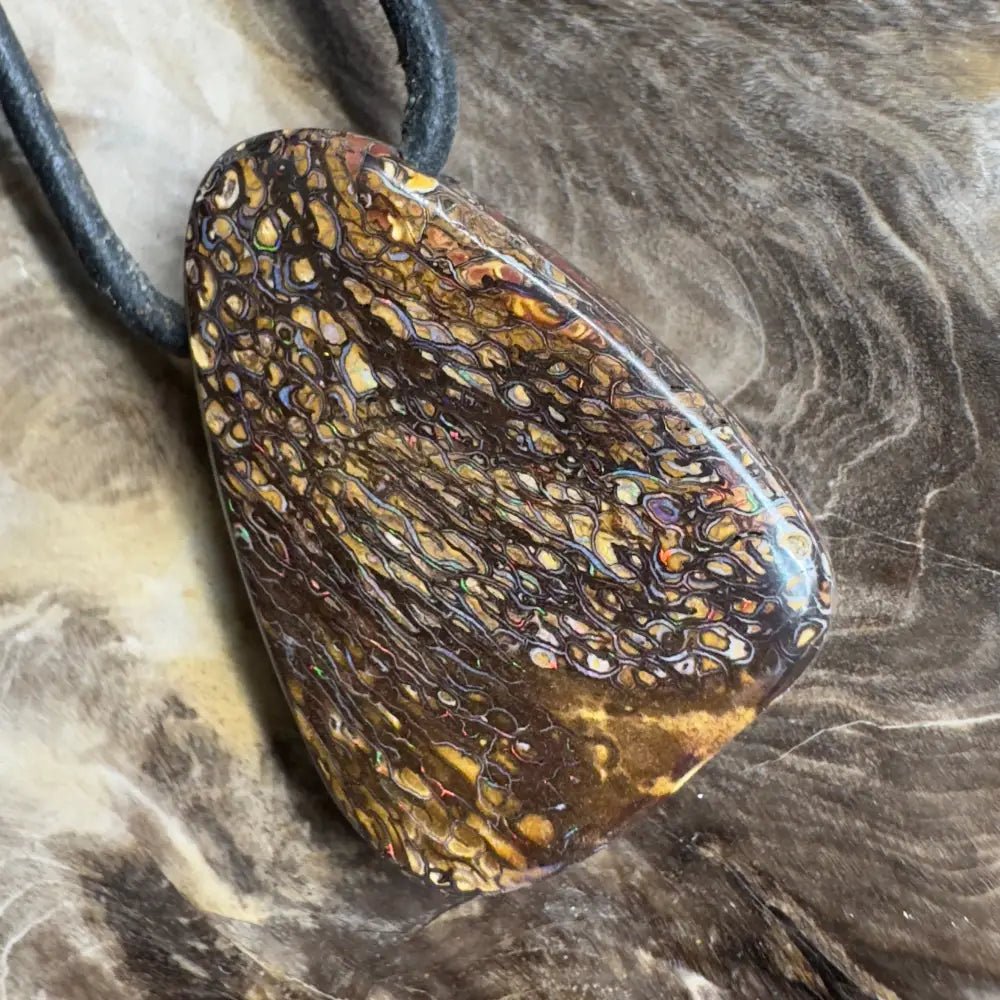 ‘Pilbara Pulse' ~ Handcrafted 37ct Solid Queensland Koroit Opal Pendant Necklace