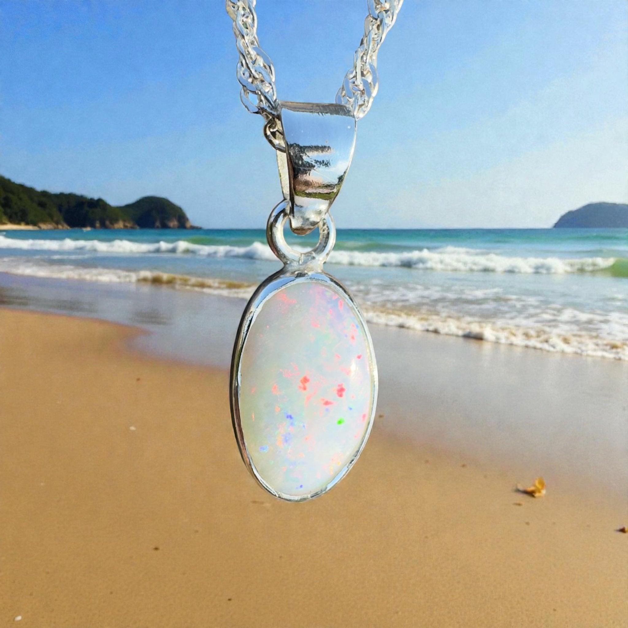 Pilbara Soft Sky – 1.6ct Coober Pedy Opal Pendant
