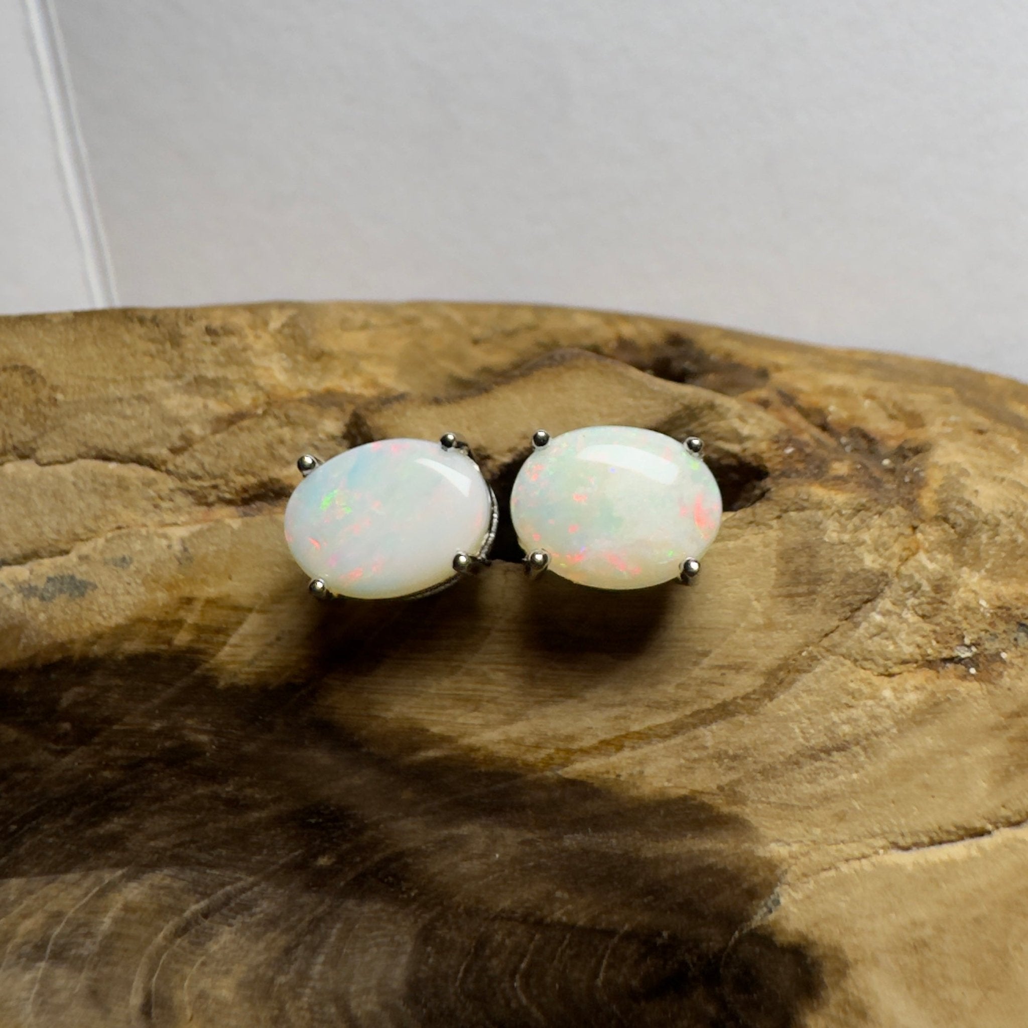 Pink Lake Shimmer ~ 1.6ct Coober Pedy Opal Sterling Silver Earrings