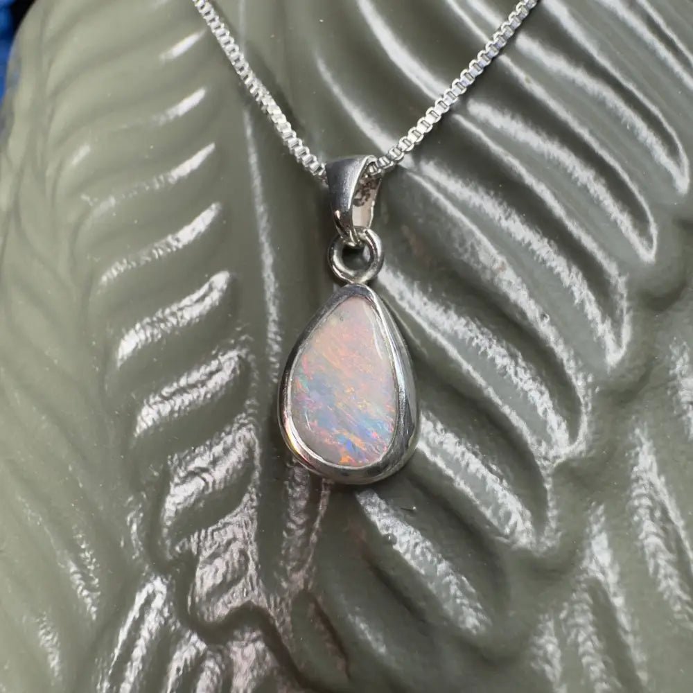 ‘Pink Sky' ~ Handcrafted 1.5ct Solid Coober Pedy Opal 925 Sterling Silver Pendant Necklace