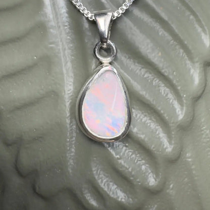 ‘Pink Sky' ~ Handcrafted 1.5ct Solid Coober Pedy Opal 925 Sterling Silver Pendant Necklace