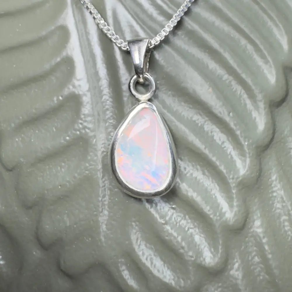 ‘Pink Sky' ~ Handcrafted 1.5ct Solid Coober Pedy Opal 925 Sterling Silver Pendant Necklace